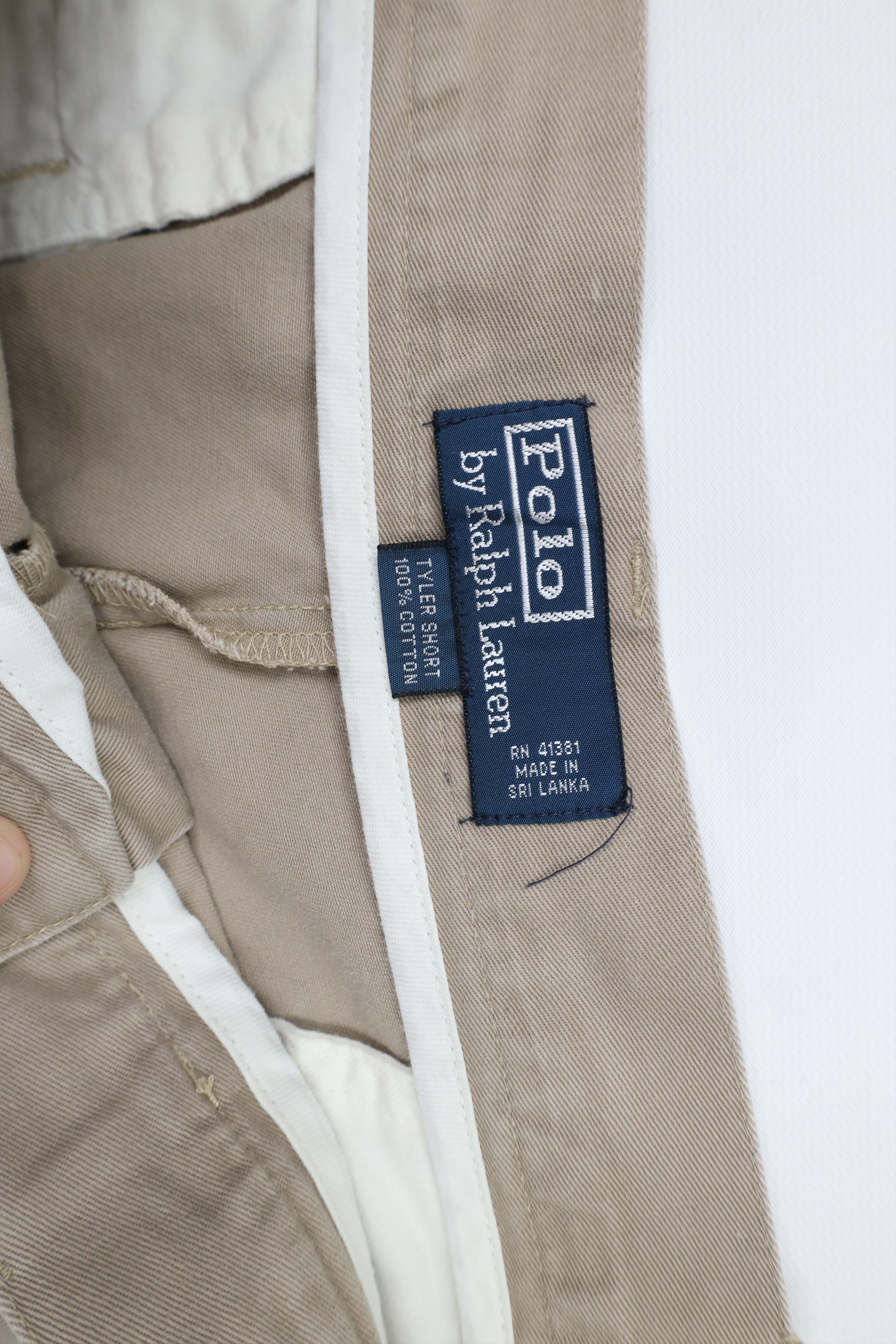 Ralph Lauren × Vintage Vintage 90s Ralph Lauren Above Knee Chino Shorts Beige Size US 38 / EU 54 - 8 Thumbnail