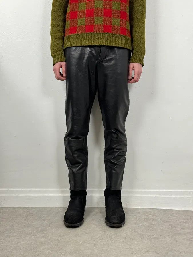 Marithe + Francois Girbaud 2000s Marithé + François Girbaud Black Leather Pants Size 26" / US 2 / IT 38 - 1 Thumbnail