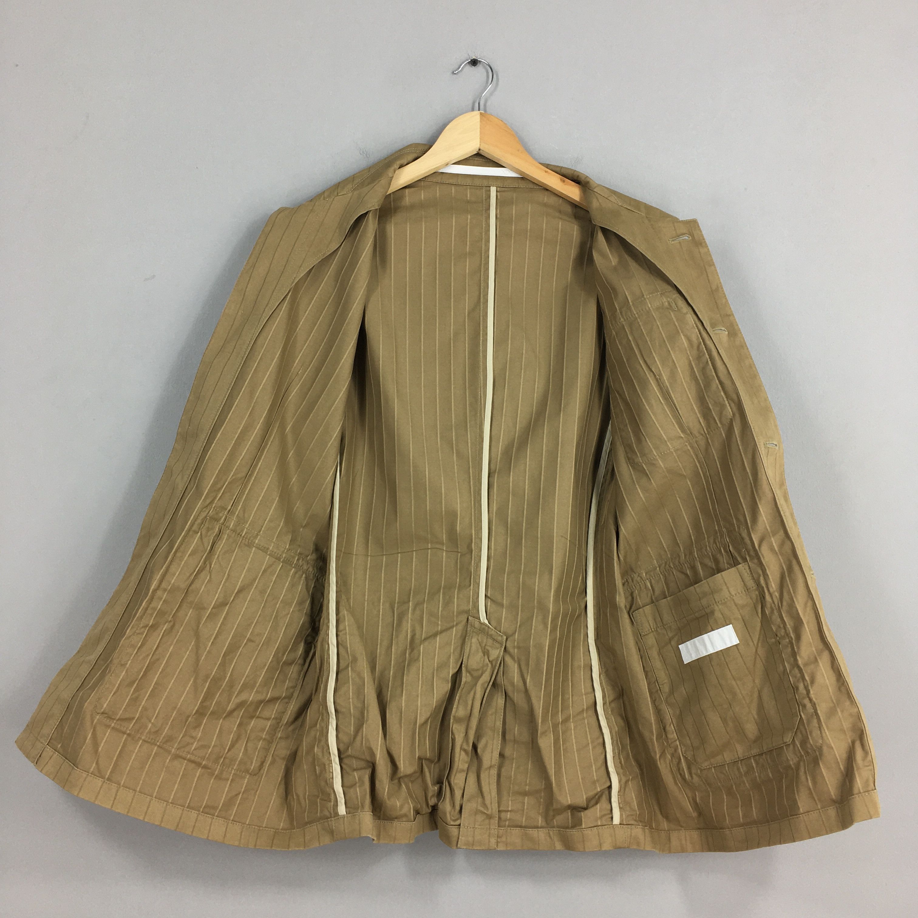 Vintage Vintage 90's Striped Brown Labor Denim Casual Jacket Small Size US S / EU 44-46 / 1 - 4 Thumbnail