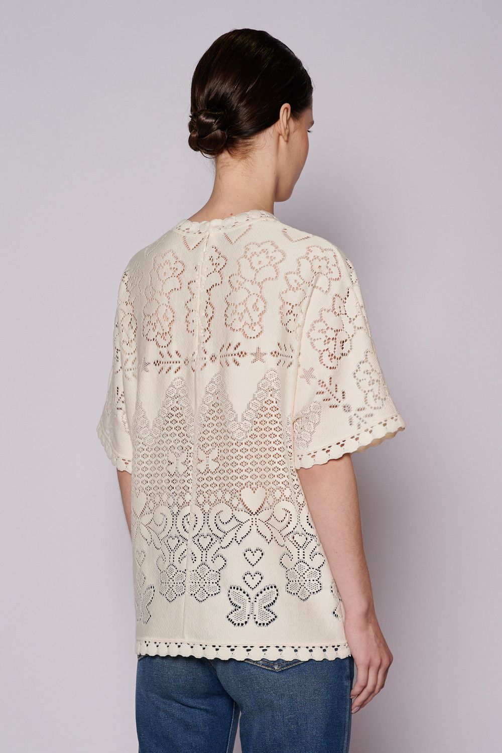 Valentino o1y0326 Blouse in Ivory Size XL / US 12-14 / IT 48-50 - 3 Thumbnail