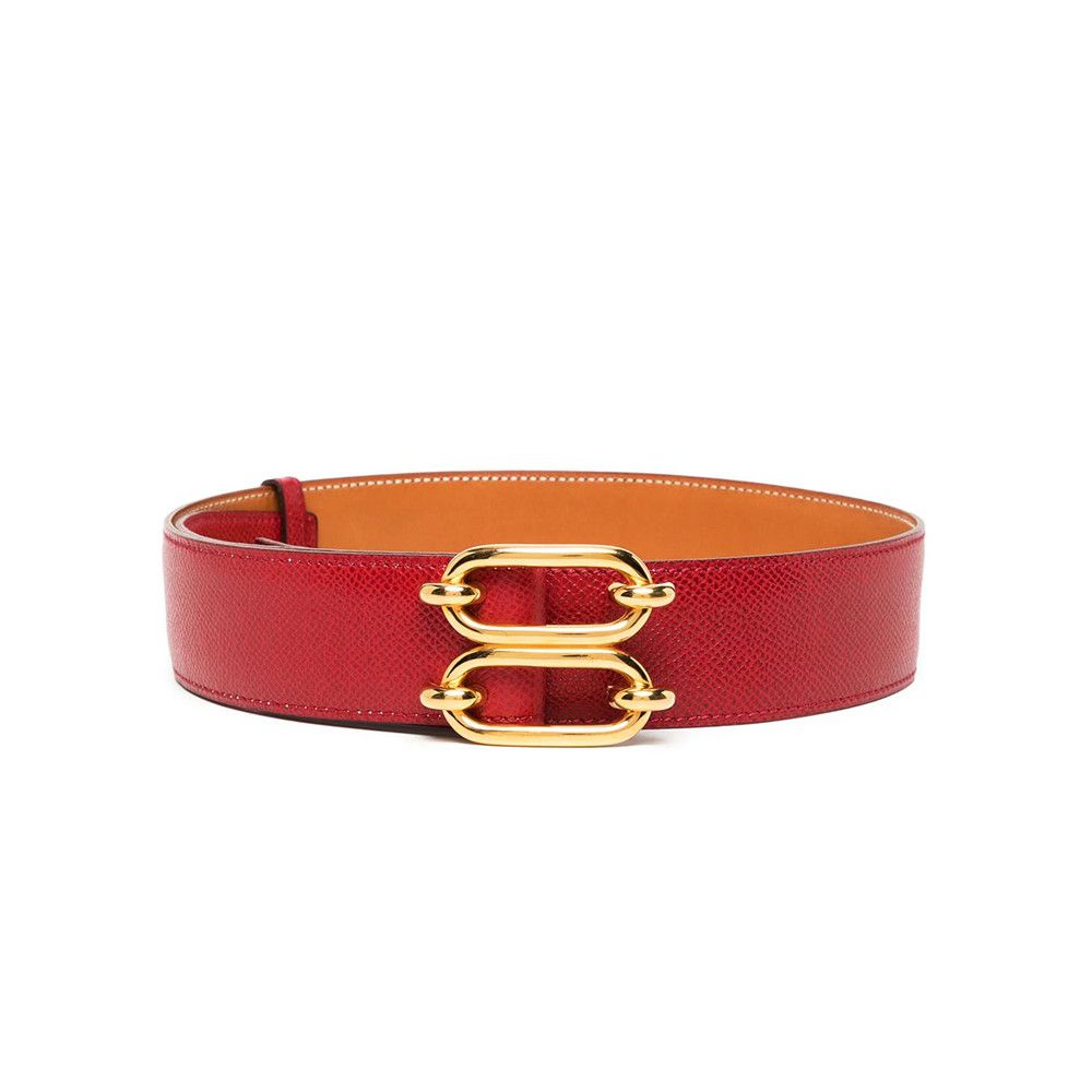 image of Hermes Chaîne D'ancre Red Epsom Belt, Women's