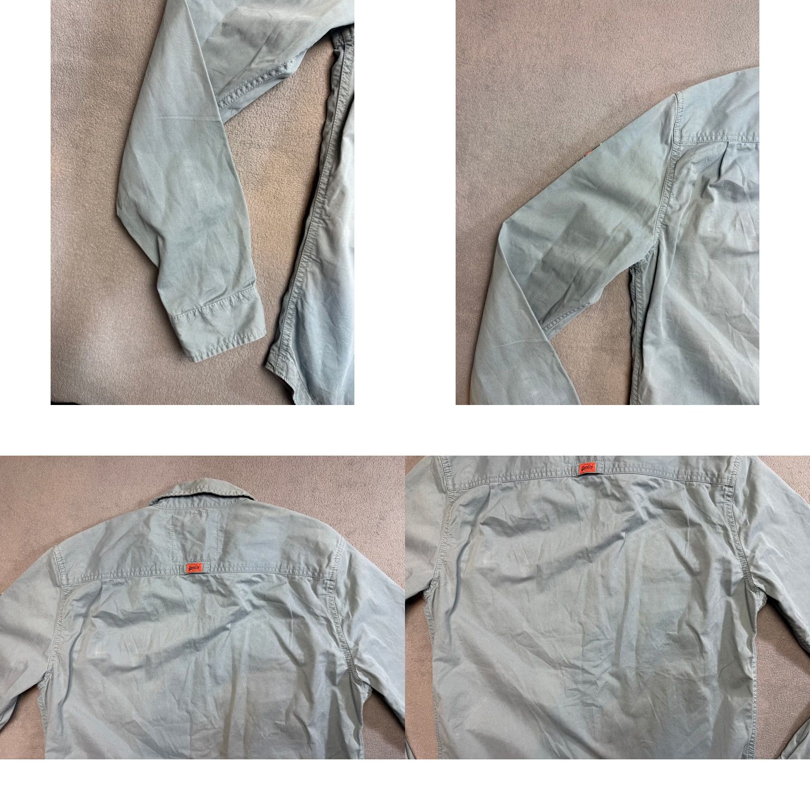 Superdry Superdry Army Shirt Mens Long Sleeve Button-Up twill Cotton Blue/Gray Size L Regular Vintage No Size US L / EU 52-54 / 3 - 9 Thumbnail