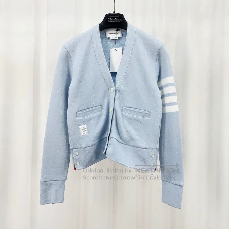 Thom Browne Thom Browne Light blue four-bar knitted color striped card Size XS / US 0-2 / IT 36-38 - 1 Thumbnail
