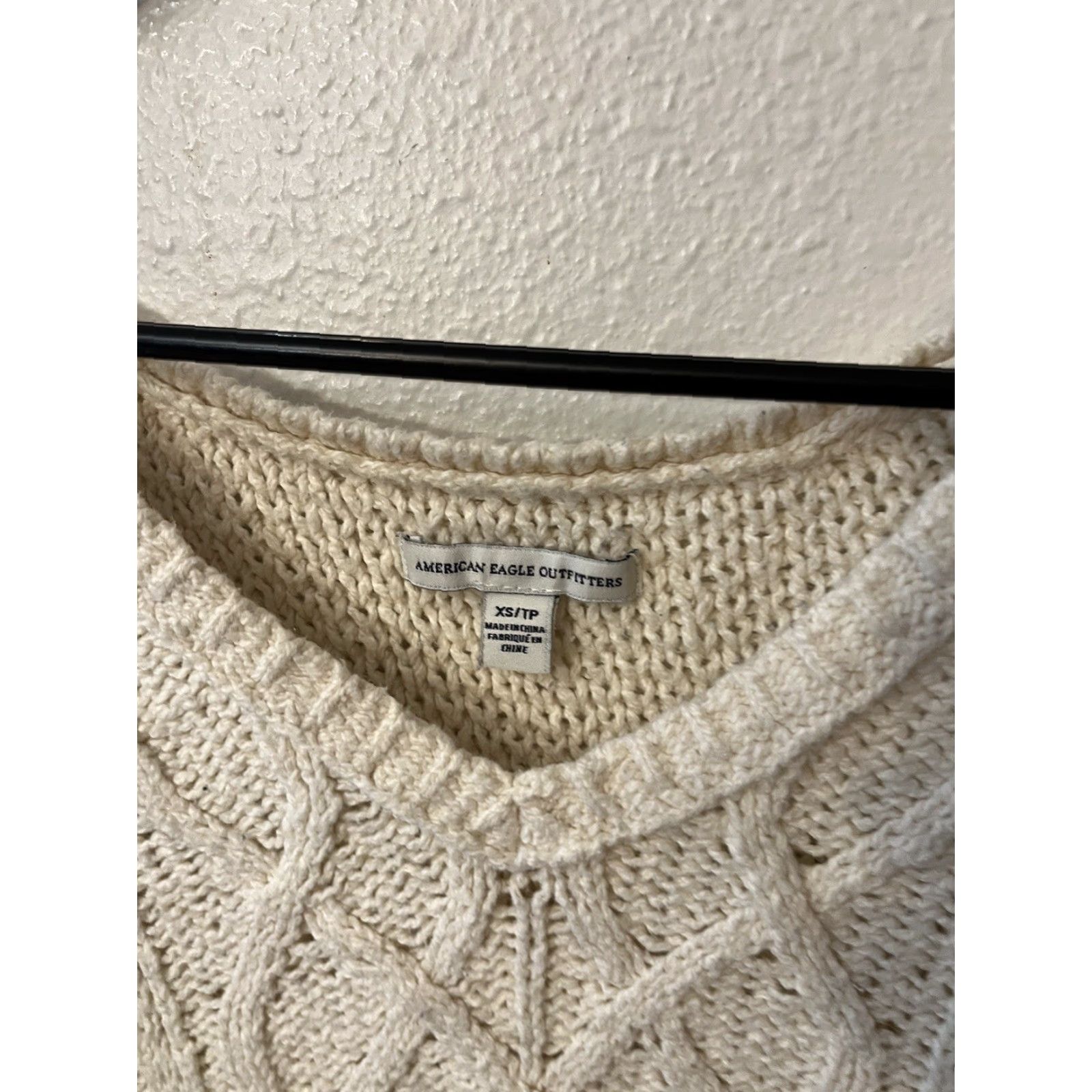 American Eagle Outfitters VINTAGE American Eagle Women Pullover Sweater Knit Long Sleeve V-Neck Casual XS Ivory 90s Classic Size XS / US 0-2 / IT 36-38 - 2 Thumbnail