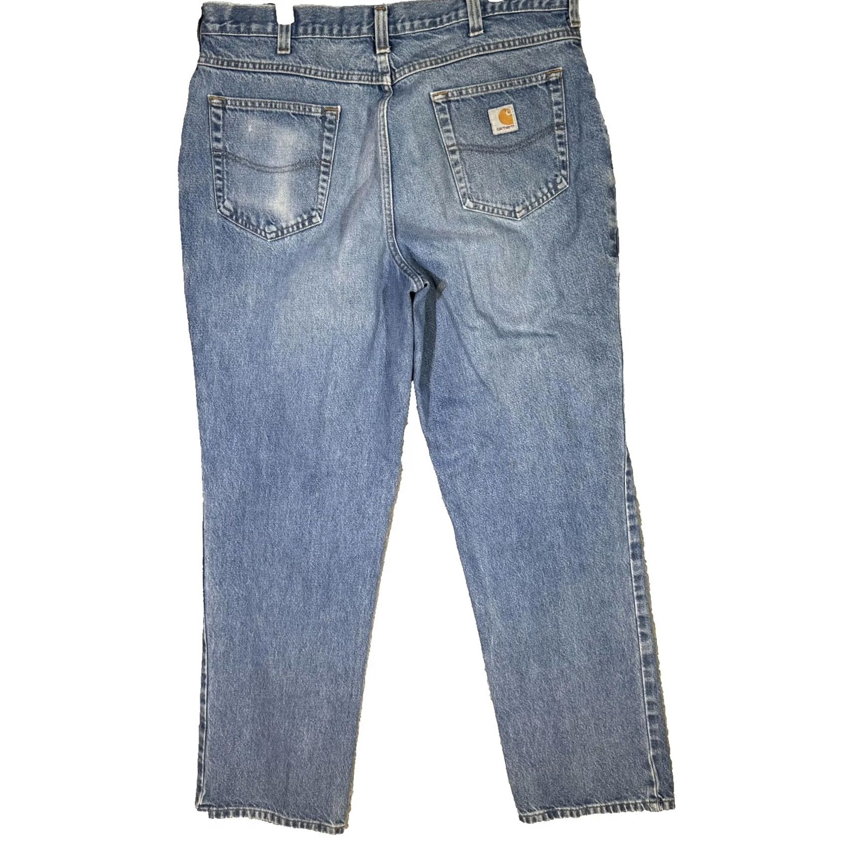 Carhartt Carhartt Jeans Mens 36x32 Blue Relaxed Fit Paint Splatter Distressed Workwear Jeans Mens Regular 36 Blue Carhartt Industrial Work Jeans Size US 36 / EU 52 - 2 Thumbnail
