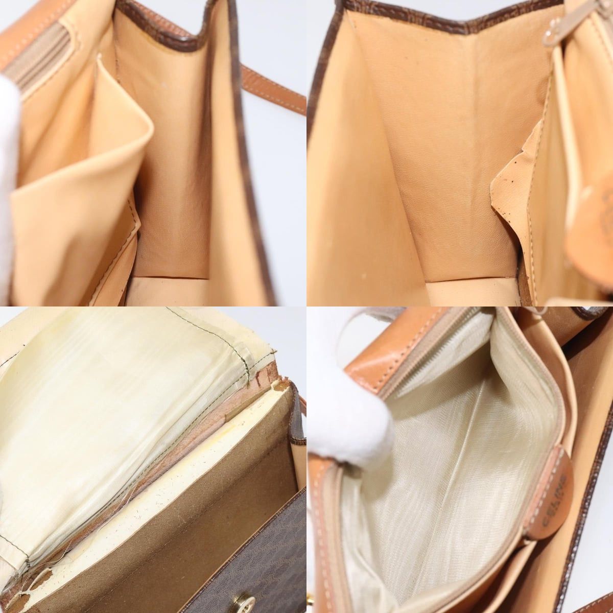 Celine CELINE Macadam Canvas Shoulder Bag Pvc Gold Brown Size ONE SIZE - 12 Thumbnail