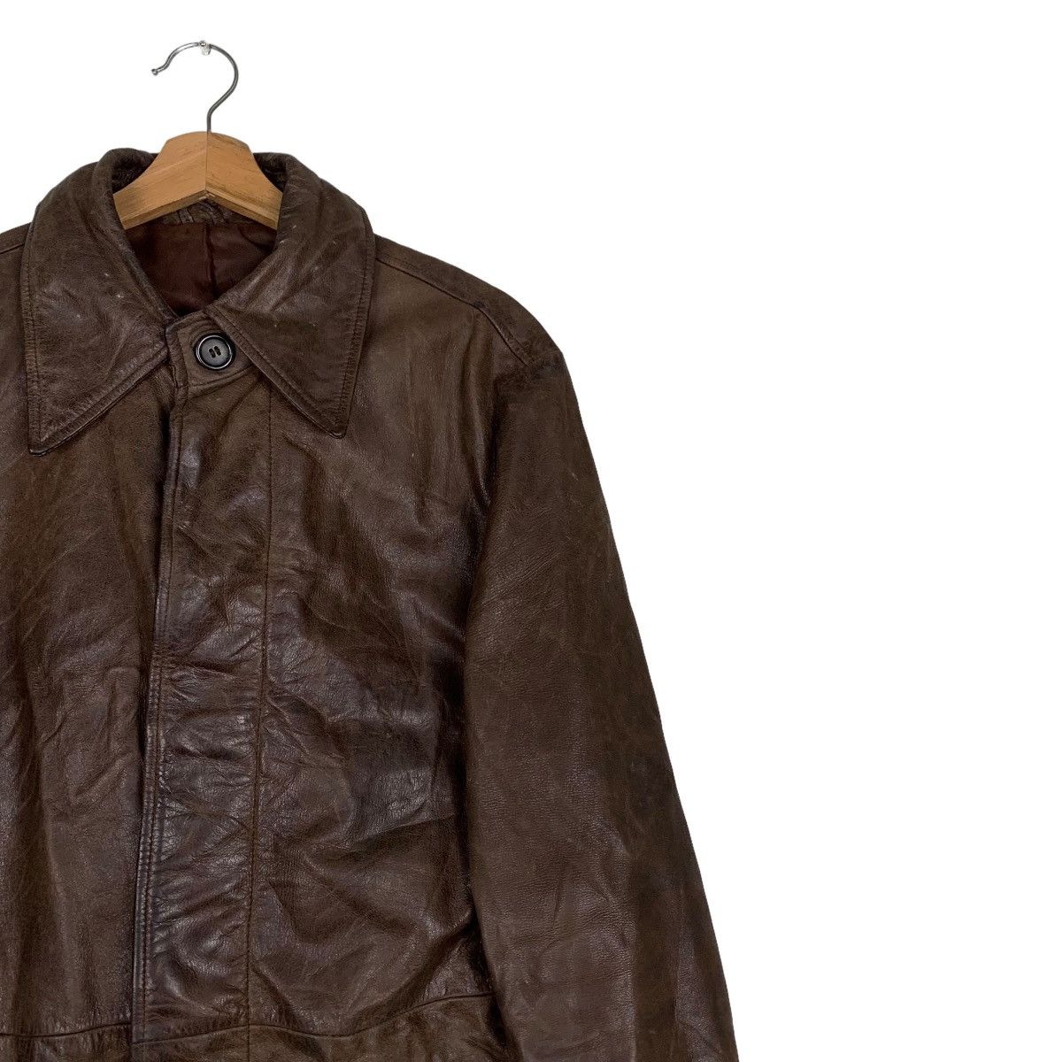 Japanese Brand Rare CIGAR BRANCH Genuine Leather Overcoat #0452-C21 Size US M / EU 48-50 / 2 - 5 Thumbnail