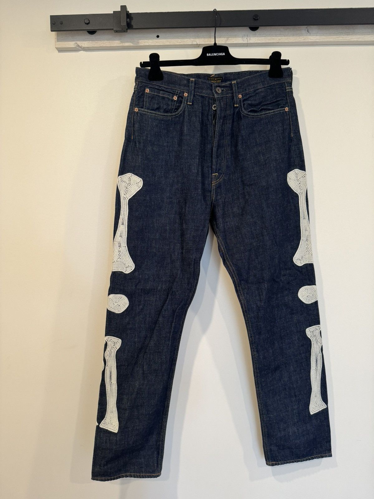 Kapital Kapital Bone Embroidered Denim Pants Indigo | Grailed