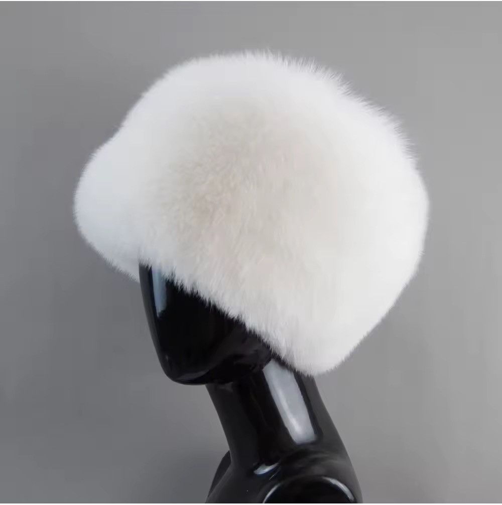 Designer × Vintage Y2k Retro Vintage Style Natural Fur Winter Hat Size ONE SIZE - 4 Thumbnail