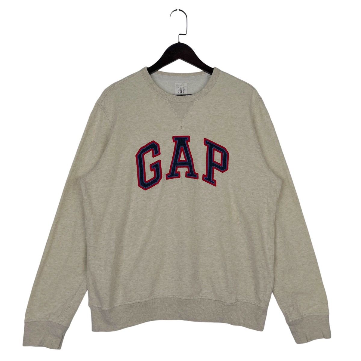 Gap × Vintage Vintage GAP Crewneck Sweatshirt Cream Pullover Jumper Size Size US M / EU 48-50 / 2 - 1 Thumbnail