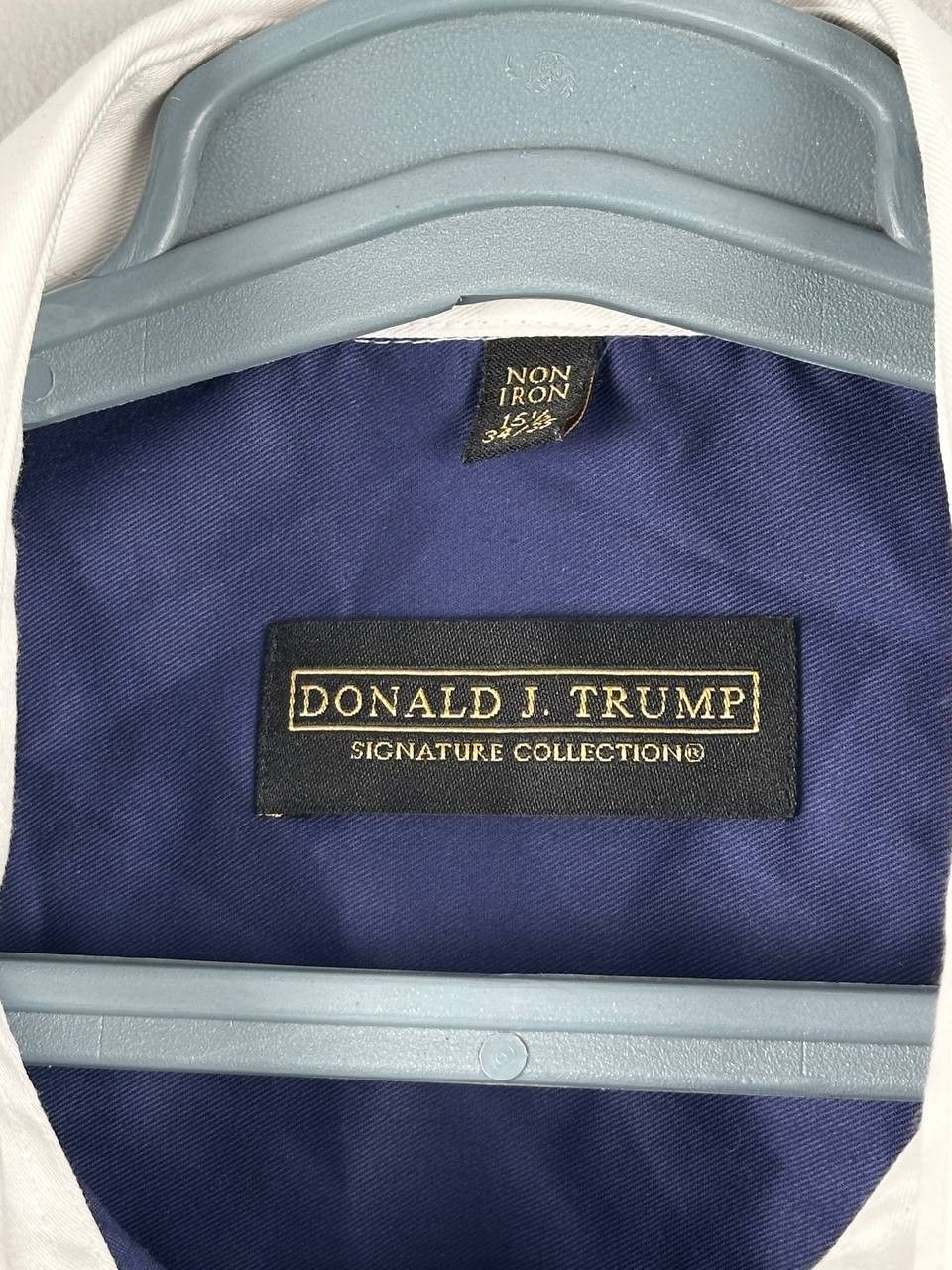 Donald Trump Donald J Trump Signature Collection Navy Luxury Dress Shirt Size US M / EU 48-50 / 2 - 5 Thumbnail