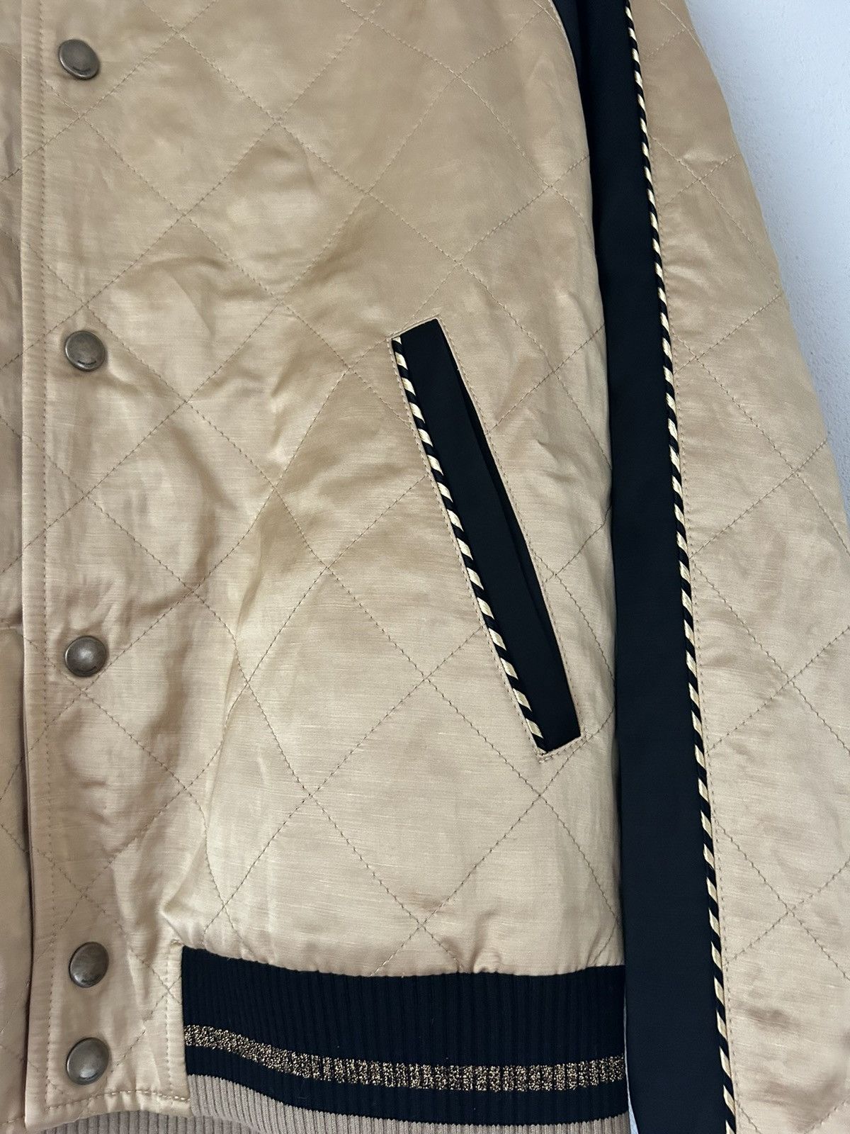 Saint Laurent Paris Gold Satin Teddy Bomber Jacket Size US M / EU 48-50 / 2 - 12 Thumbnail