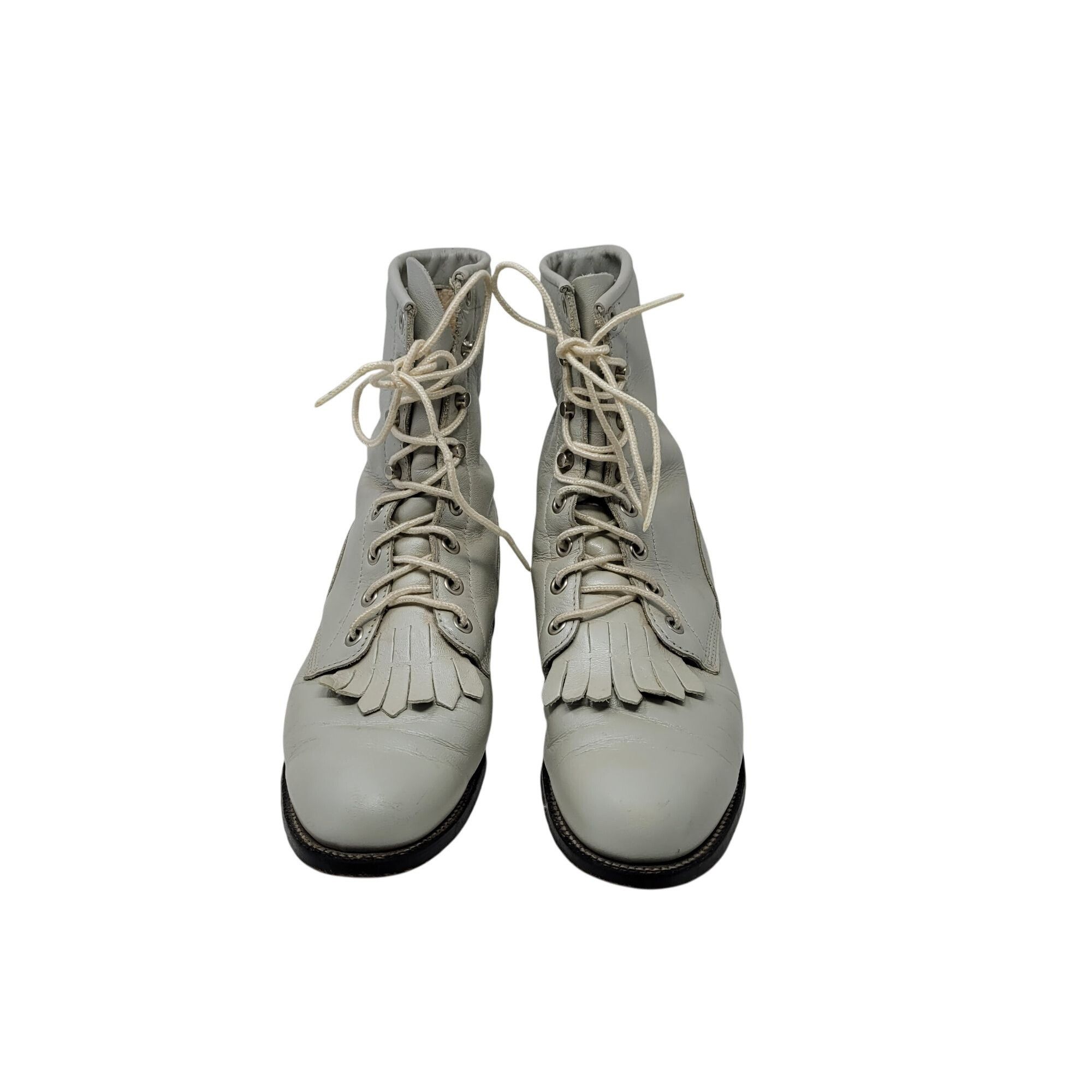 Vintage Vtg Roper Kiltie Boots USA Leather Western Combat Boots Lace Size US 5.5 / IT 35.5 - 4 Thumbnail