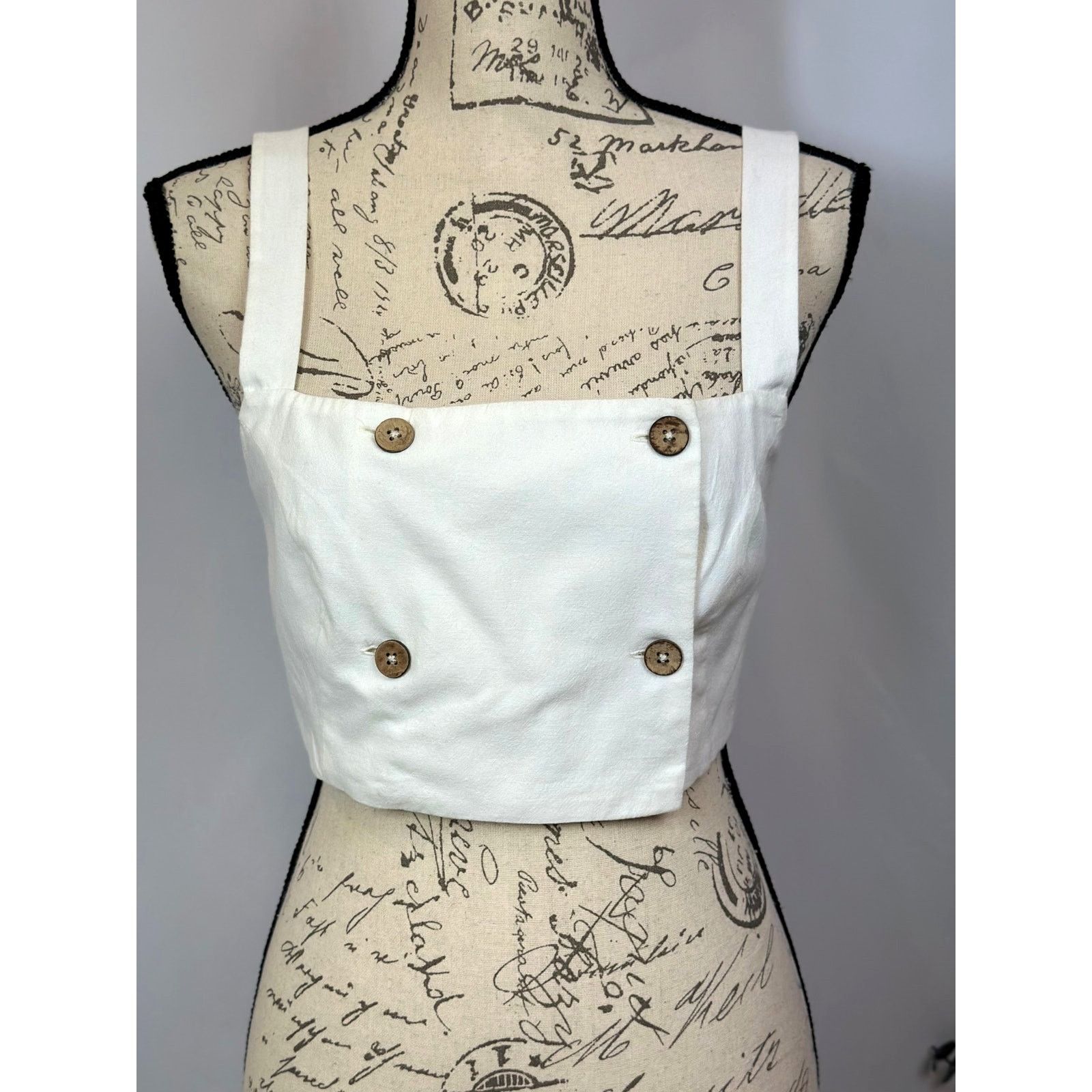 Free People Free People This is Love 4 Button Crop Top White M Size M / US 6-8 / IT 42-44 - 5 Thumbnail