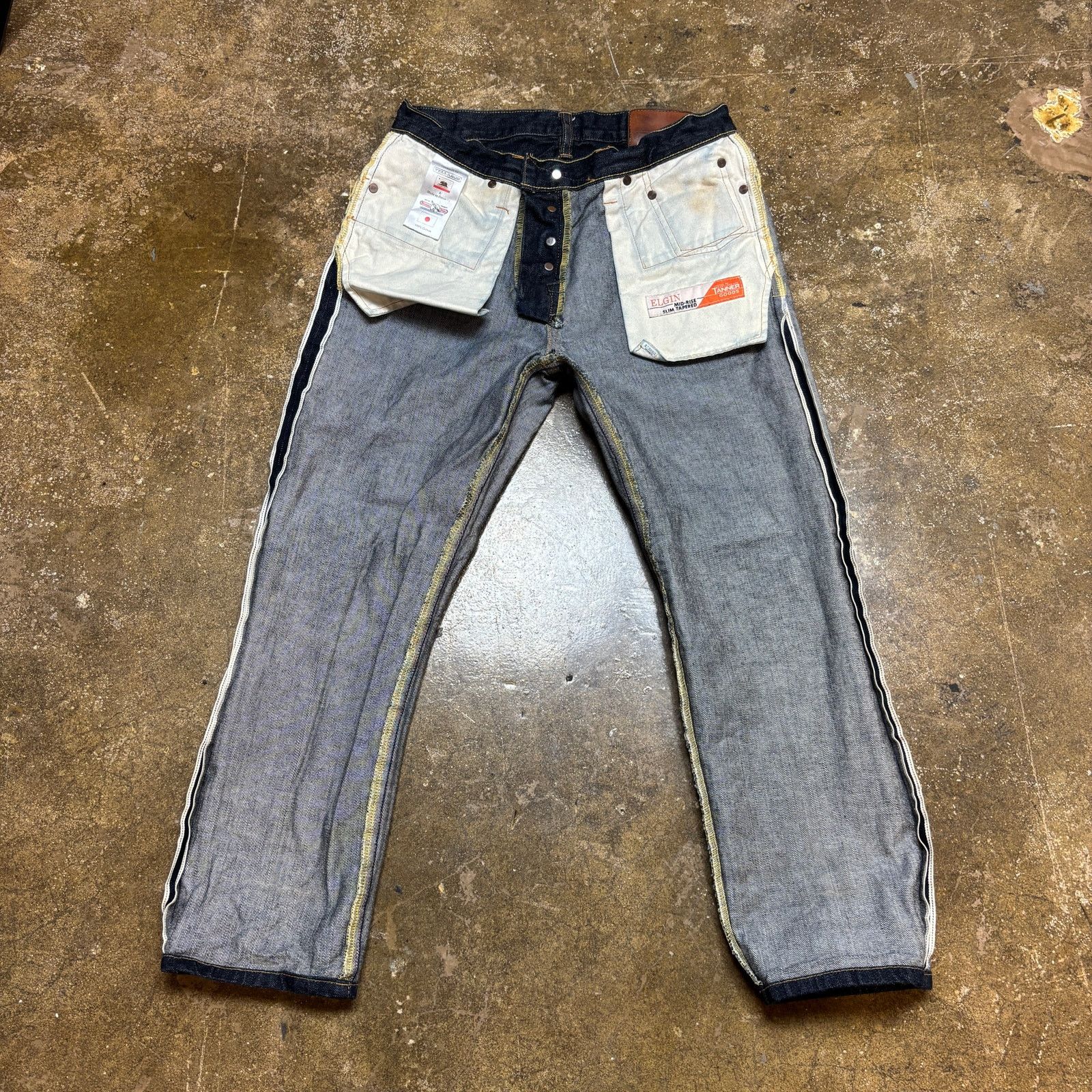 Tellason Tellason Elgin Mid Rise Slim Tapered Selvedge Jeans 31x25 Size US 31 - 6 Thumbnail
