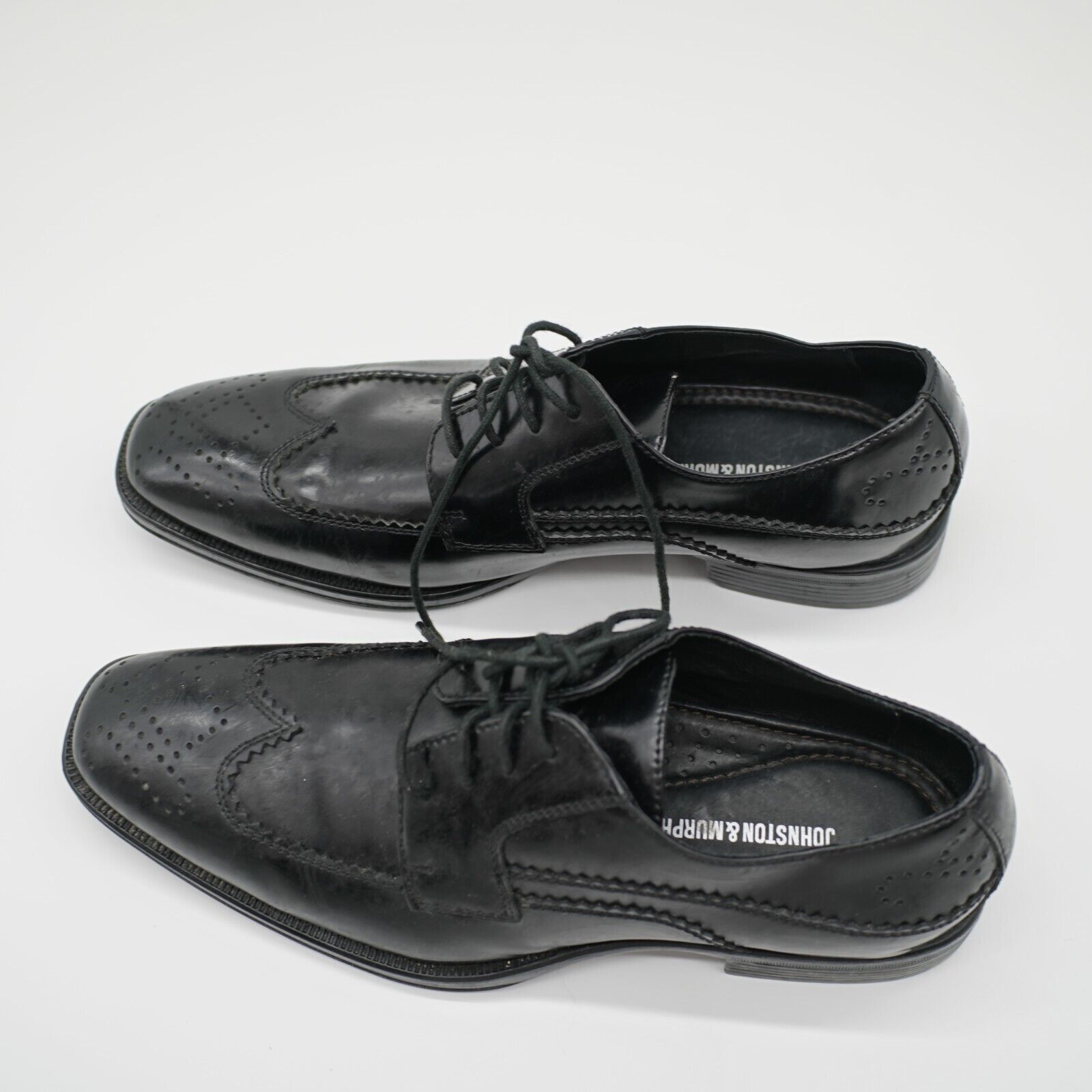 Johnston & Murphy Johnston & Murphy Black Leather Brogue Wing Tip 9 M Dress Sh Size US 9 / EU 42 - 8 Thumbnail