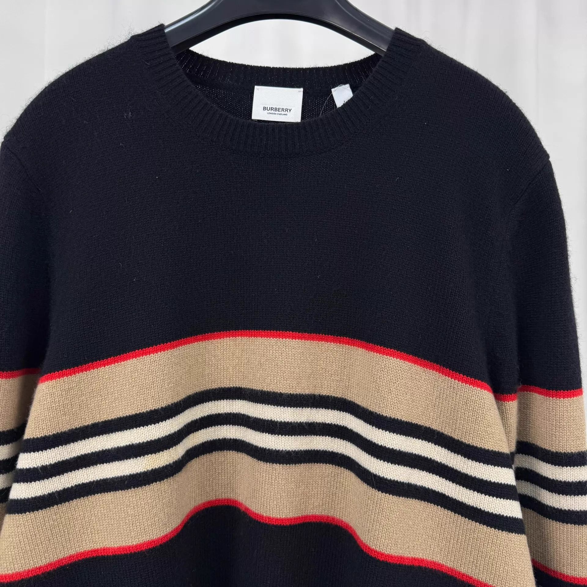 Burberry Burberry Striped Black Wool Knit Sweater L 98 New Size L / US 10 / IT 46 - 3 Thumbnail