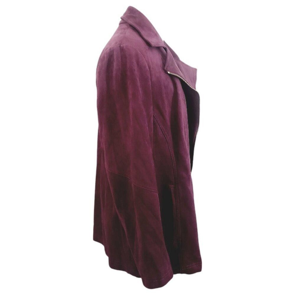 Chicos CT1985 Chico's Purple Faux Suede Purple Zip Front Jacket 12 Size XL / US 12-14 / IT 48-50 - 3 Thumbnail