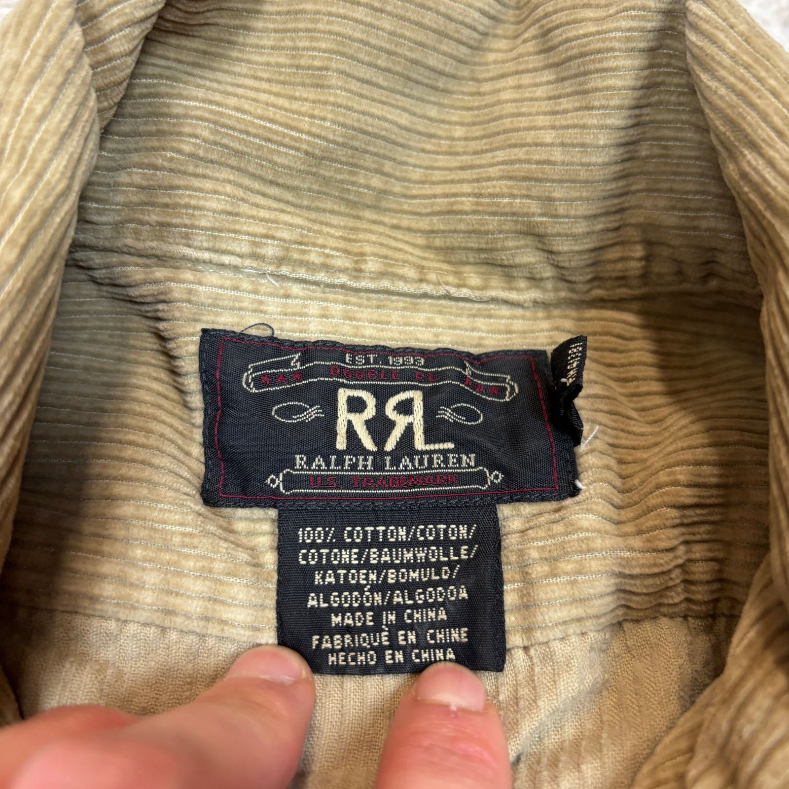 RRL Ralph Lauren RRL Double RL Corduroy Button Up Shirt Men's XS Americana Size US XS / EU 42 / 0 - 4 Thumbnail