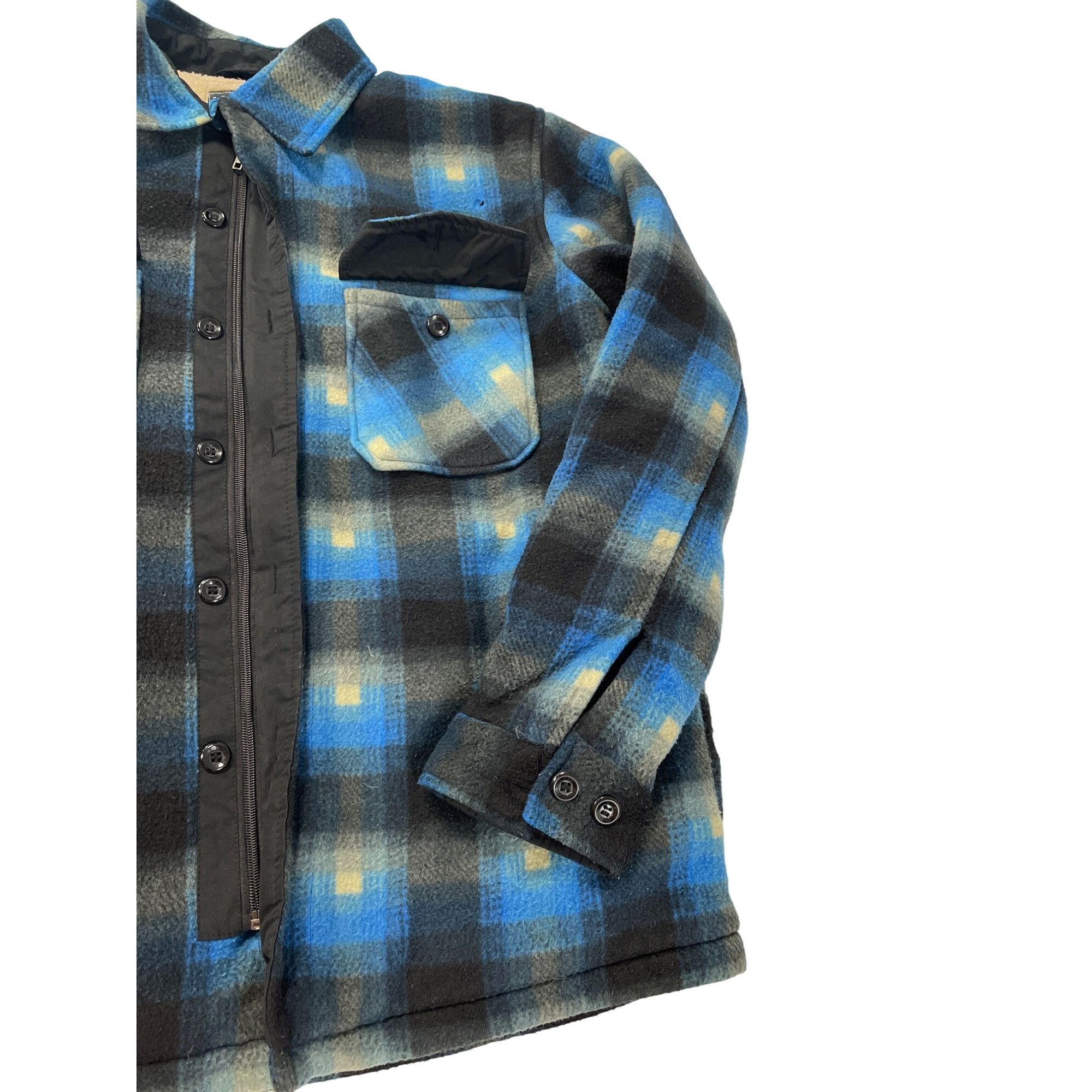 Other Maxxsel Mens Sherpa-Lined Buffalo Plaid Jacket Blue/Black XL Size US XL / EU 56 / 4 - 4 Thumbnail