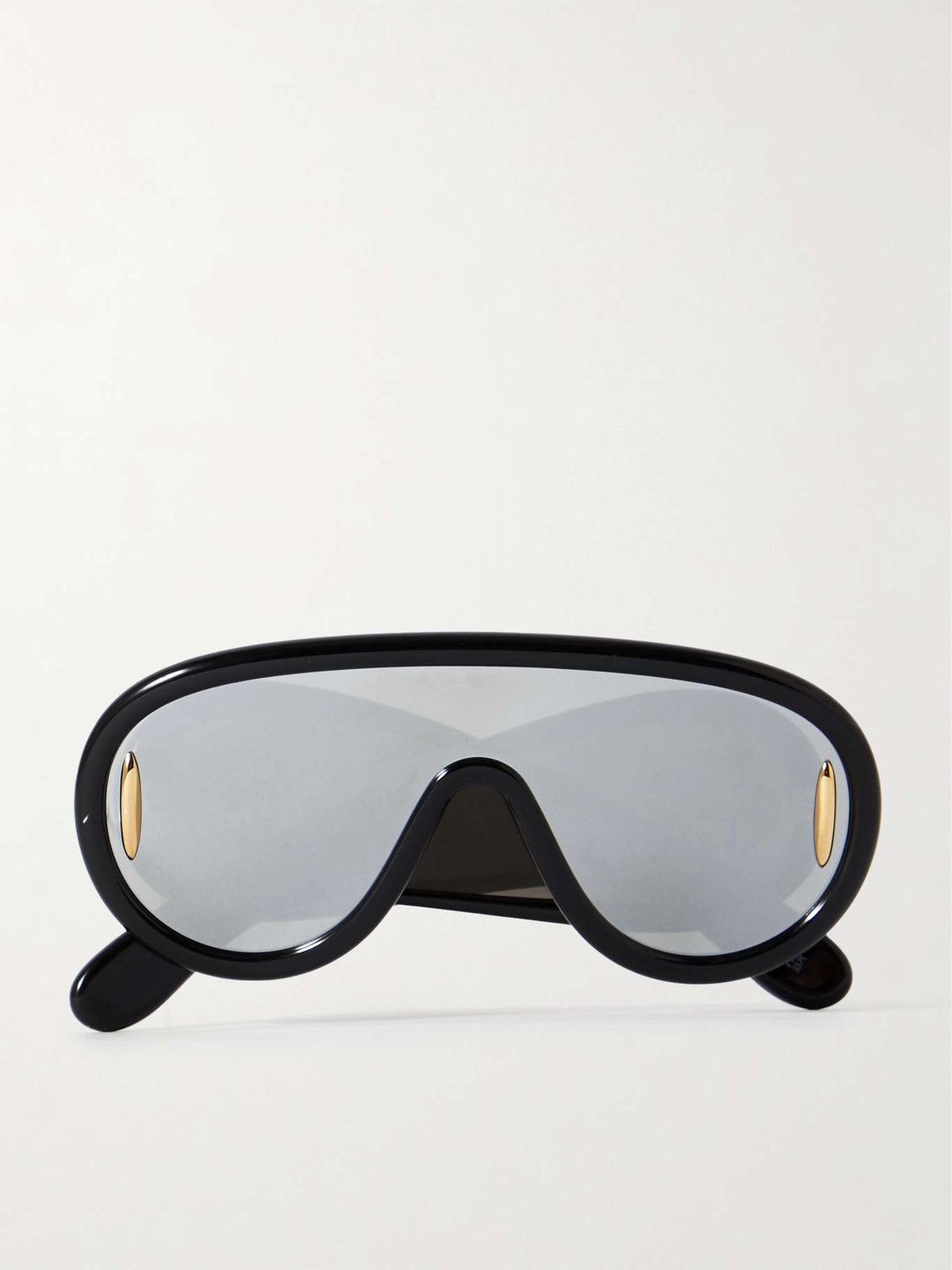 image of Loewe Paula's Ibiza Wave Mask Oversized Sunglasses in Black, Men's