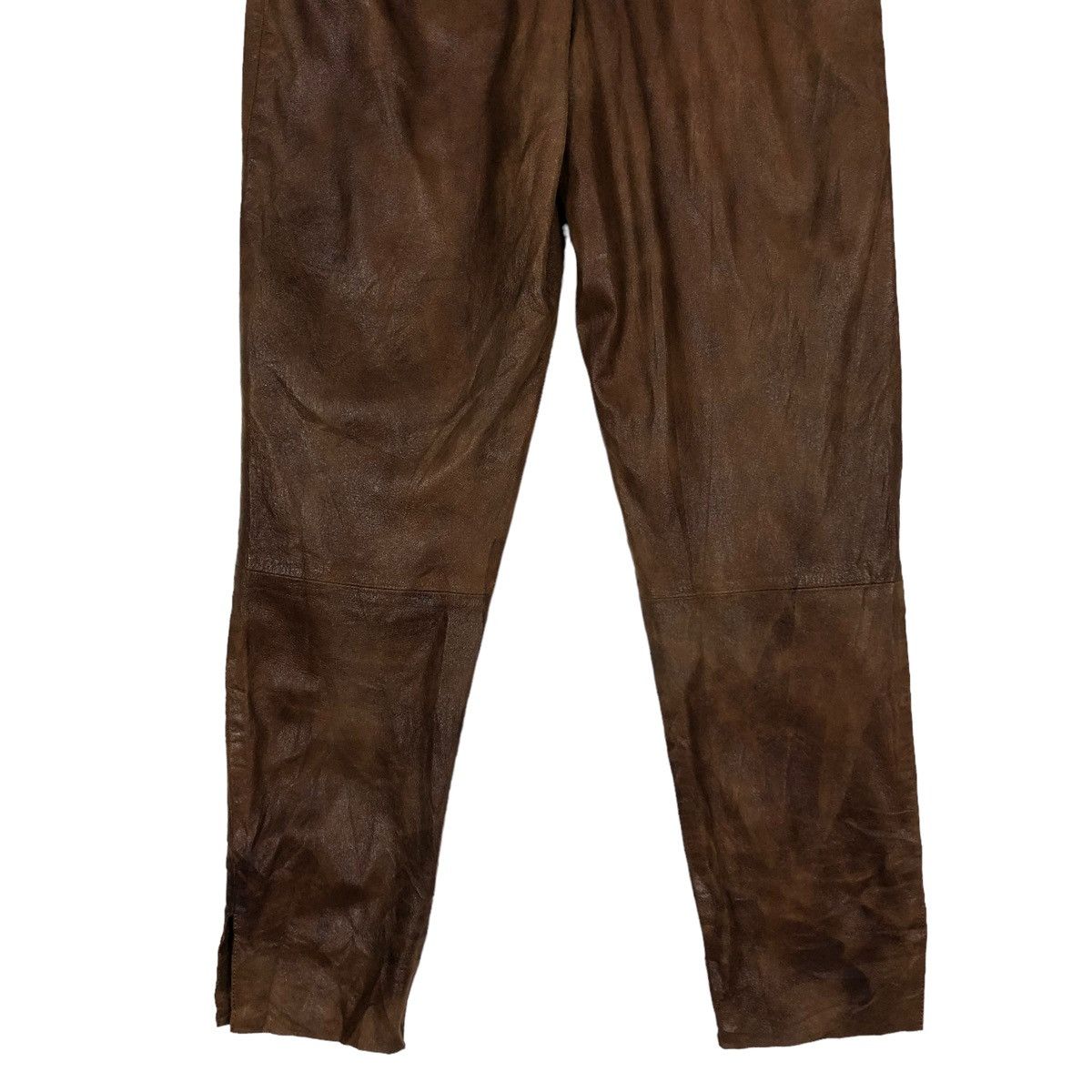 Genuine Leather 🔥VINTAGE BIKER LEATHER PANTS GARAGE ISSEY MIYAKE JAPAN Size US 26 / EU 42 - 5 Thumbnail