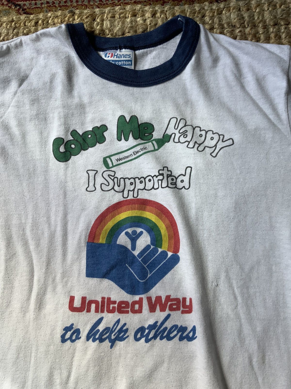 Vintage Vintage hanes graphic ringer tee rainbow tshirt Size US M / EU 48-50 / 2 - 2 Thumbnail
