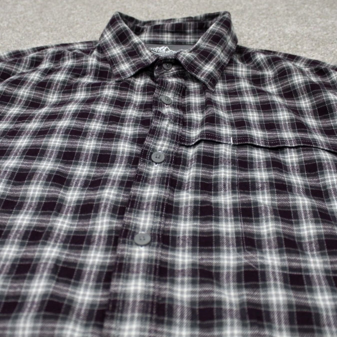 Croft & Barrow Croft & Barrow Shirt Mens XL Blue/White Quick Dry Flannel Vented S/S Button Up Size US XL / EU 56 / 4 - 4 Thumbnail