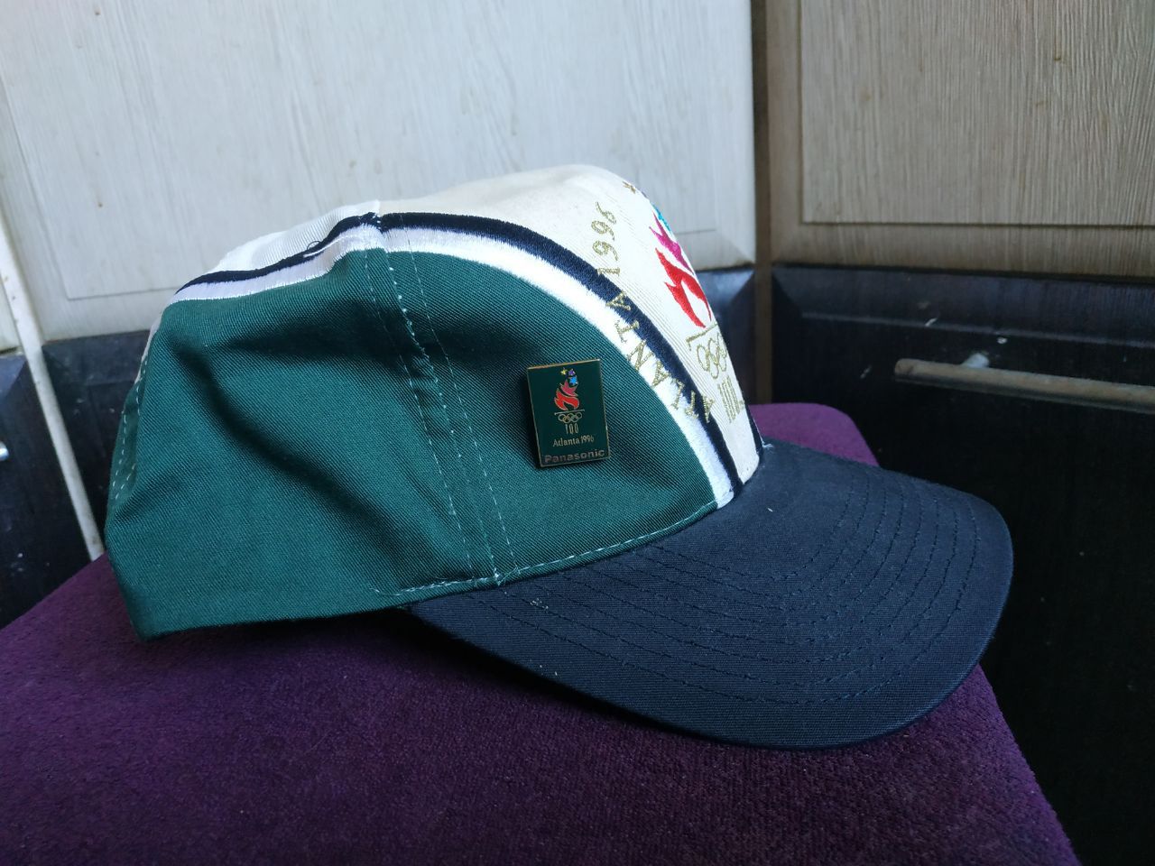 USA Olympics Vintage 1996 Atlanta Olympics Hat Eastport SnapbackPanasonic Size ONE SIZE - 2 Thumbnail