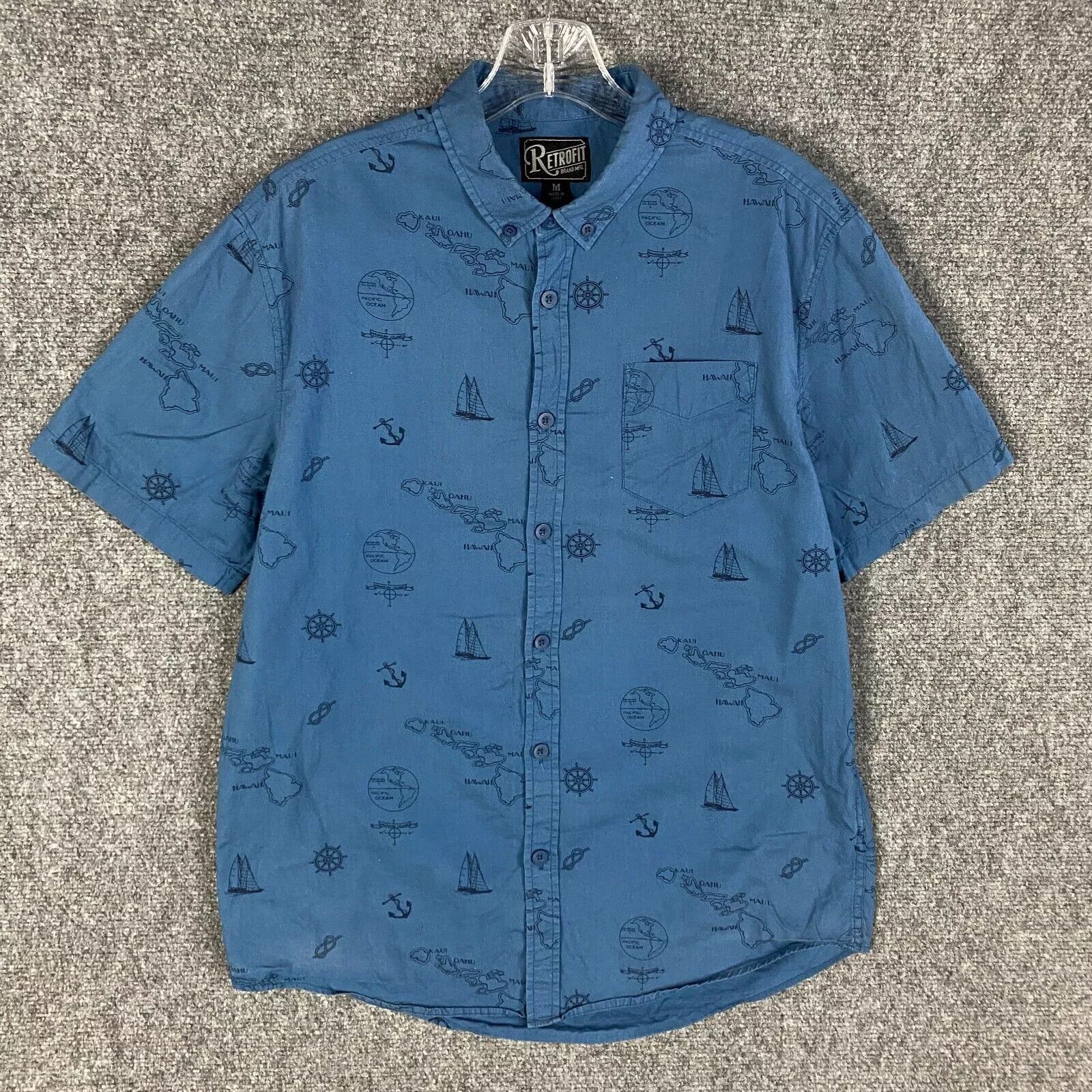 Other Retroprofit Button Down Shirt Men Medium Sailor Boat Anchor Size US M / EU 48-50 / 2 - 1 Thumbnail