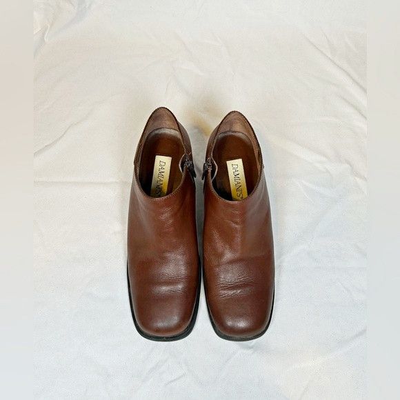 Other Vintage 90s Brown Leather Square Toe Shooties Ankle Boots Size US 8 / IT 38 - 3 Thumbnail