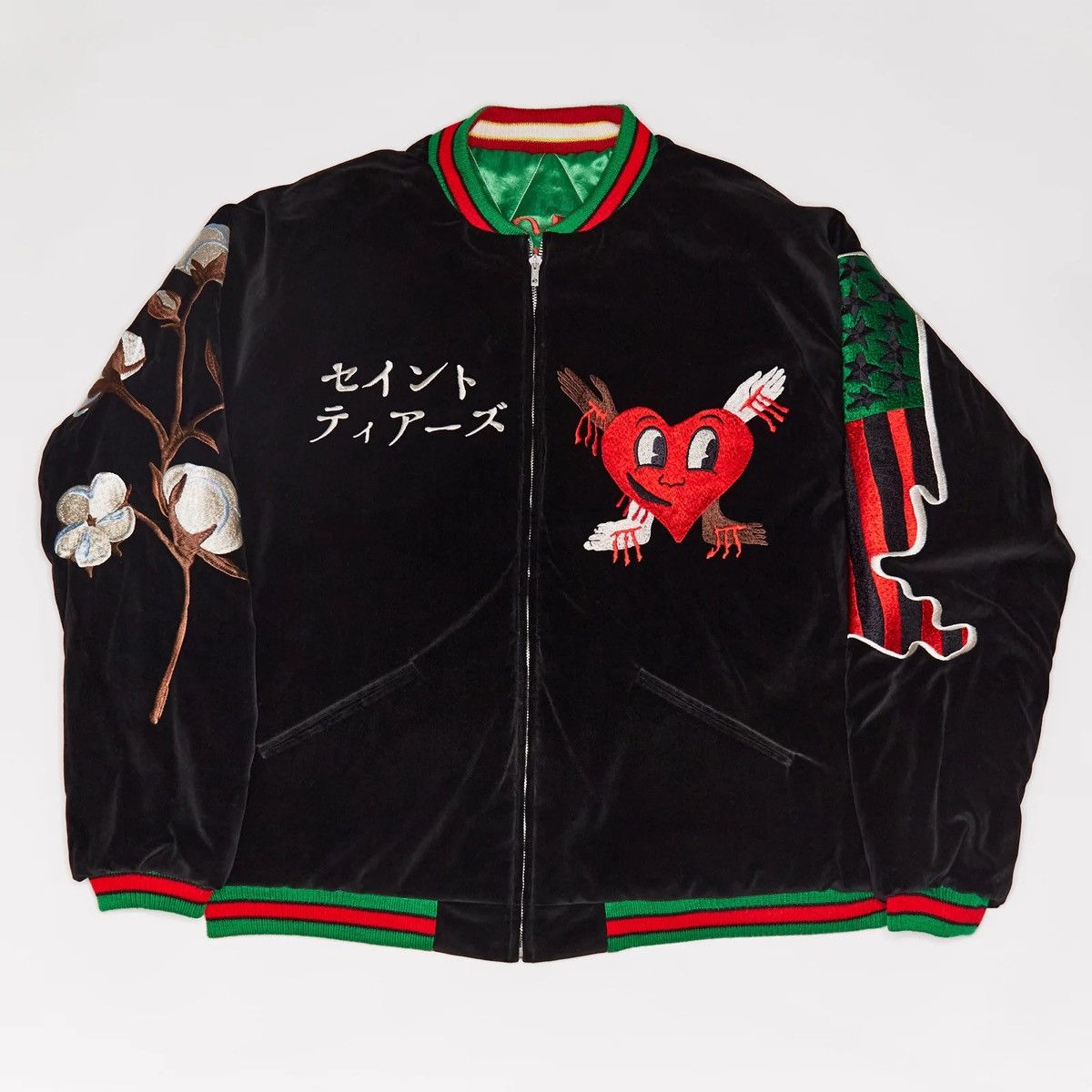 DENIM TEARS × Saint Michael SAINT MICHAEL X DENIM TEARS REVERSIBLE SUKAIJYAN BOMBER Size US XL / EU 56 / 4 - 3 Thumbnail