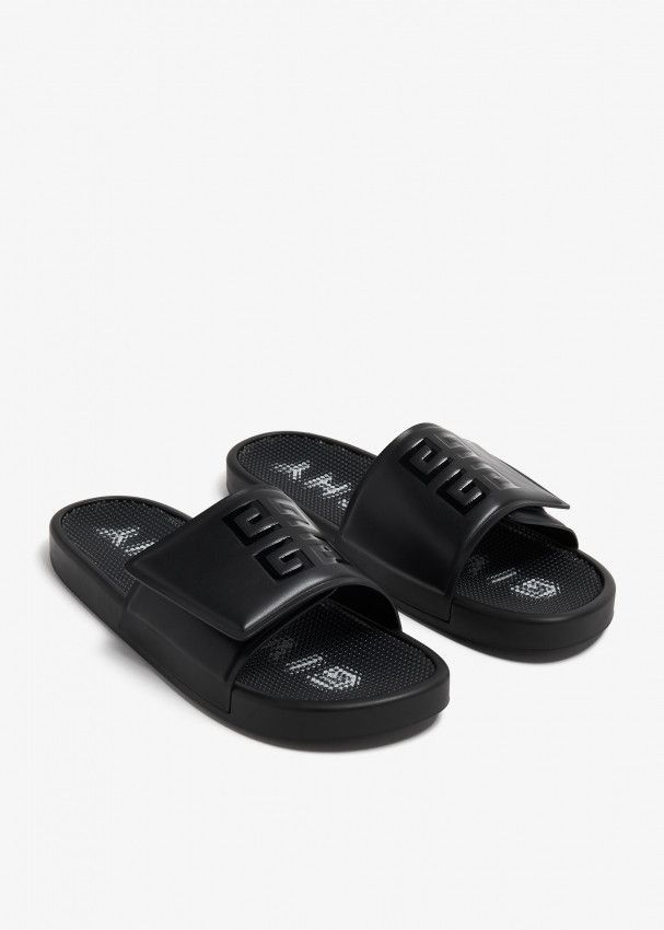Givenchy o1srvl11e1024 Slide Flat Sandals in Black Size US 9 / EU 42 - 4 Thumbnail