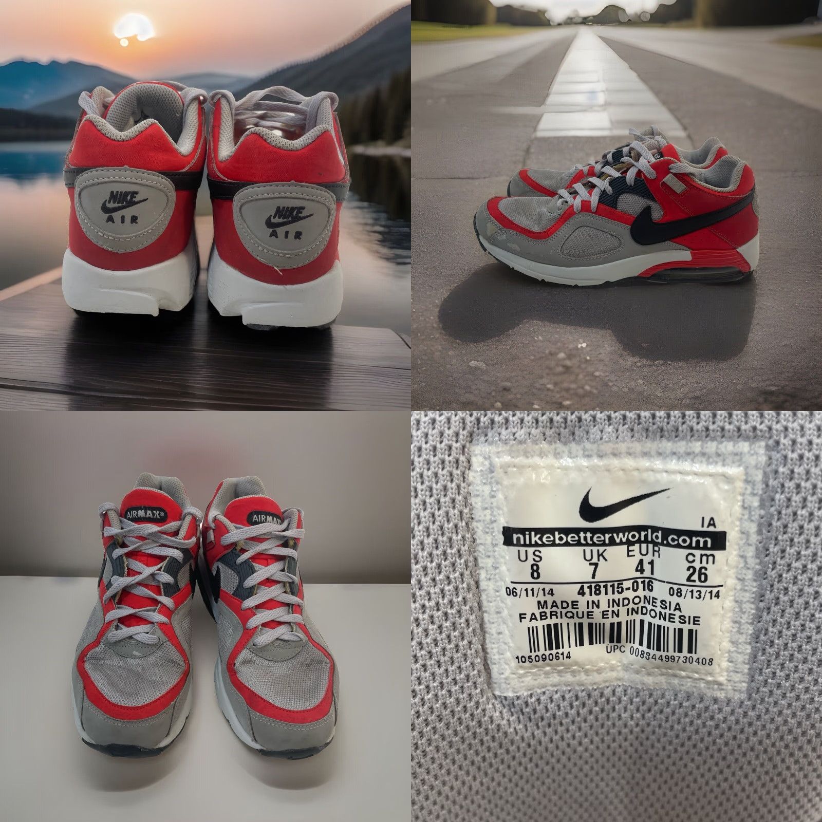 Nike Nike Air Max Go Strong Sneakers Men’s 8 Wolf Gray Challenge Red 418115-016 Size US 8 / EU 41 - 11 Thumbnail