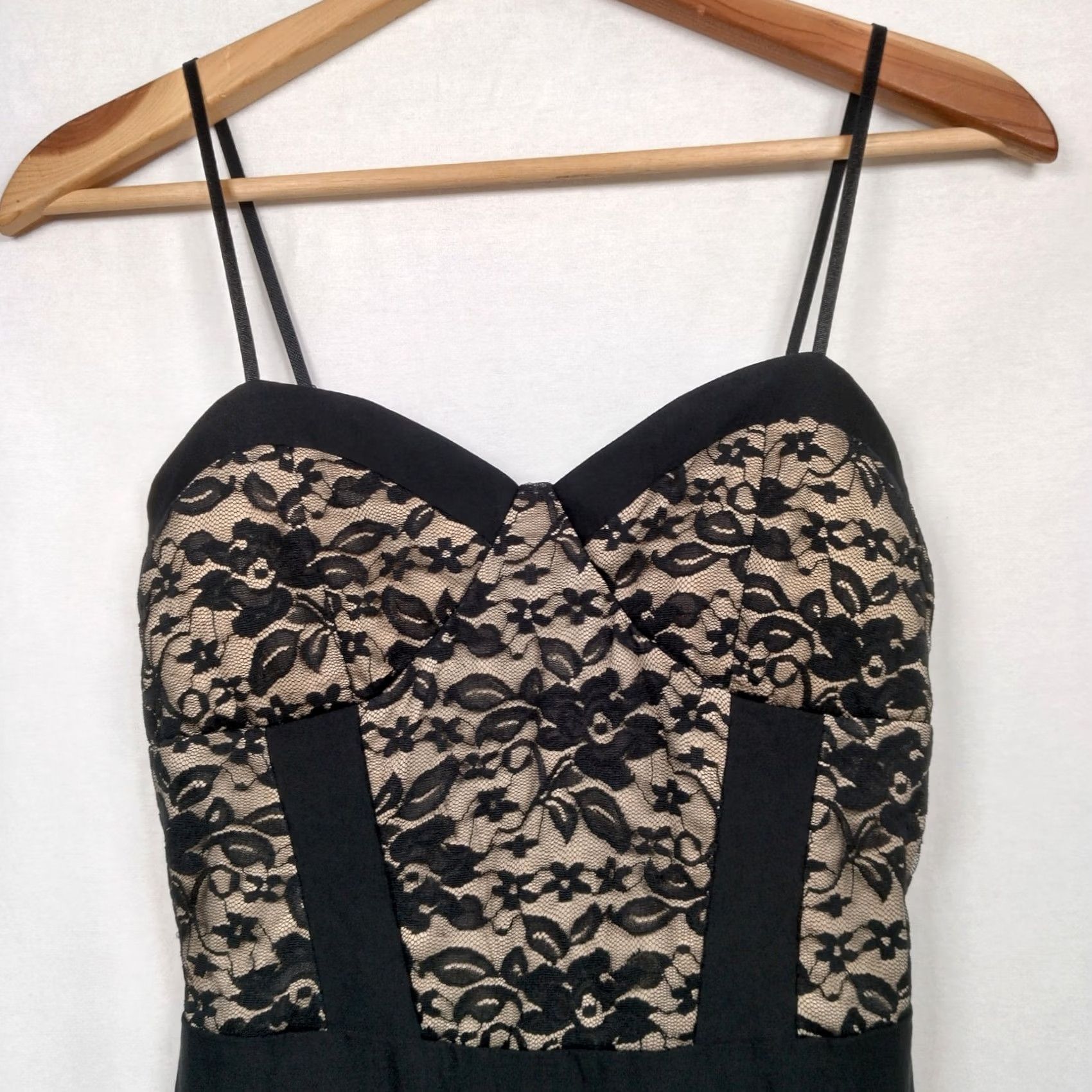 Vintage Top 10 Cocktail Dress Medium Black Lace Sleeveless Sweetheart Short Sexy Evening Party Dress Women Size M / US 6-8 / IT 42-44 - 5 Thumbnail