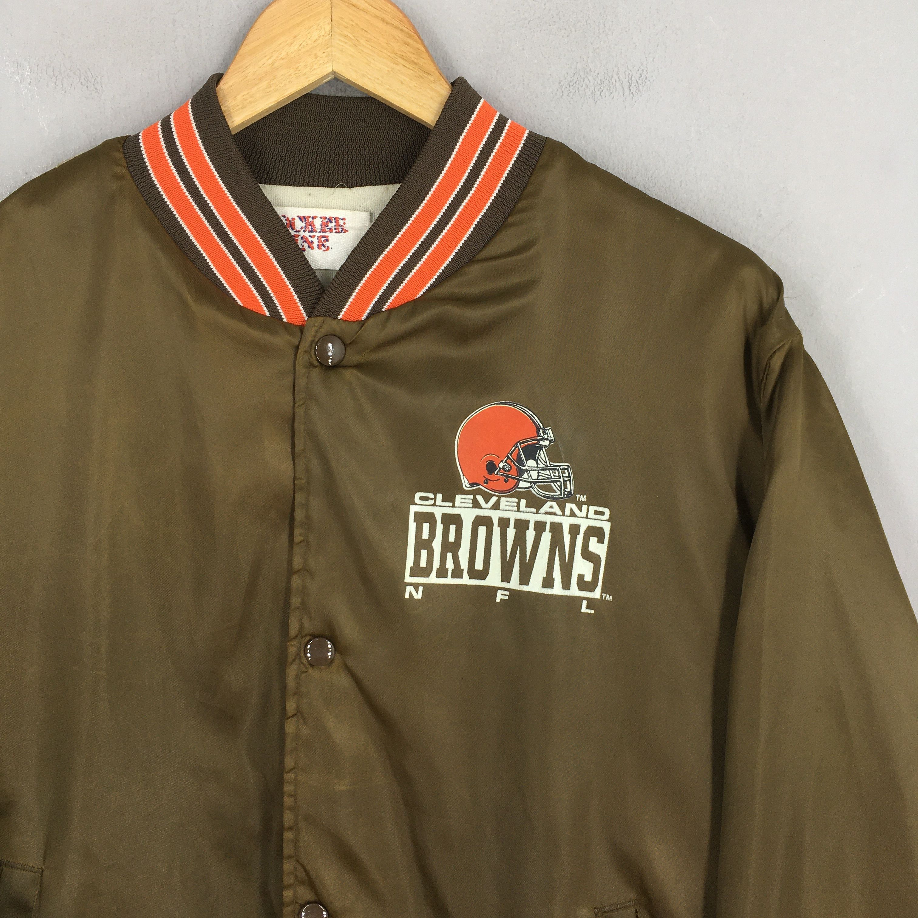 NFL Vintage 90's Cleveland Browns Rugby NFL Bomber Jacket Large Size US L / EU 52-54 / 3 - 4 Thumbnail