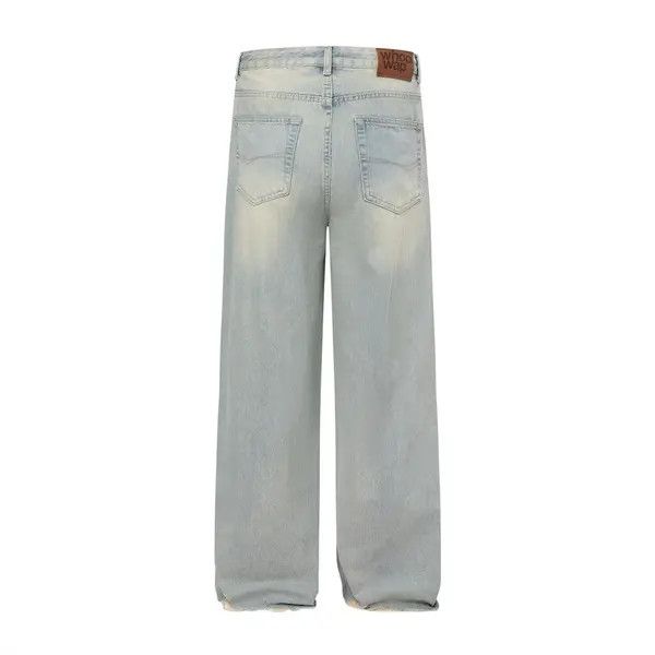 Japanese Brand Madoka x Yumi Washed distressed loose-fitting wide-leg jeans Size US 32 / EU 48 - 2 Thumbnail