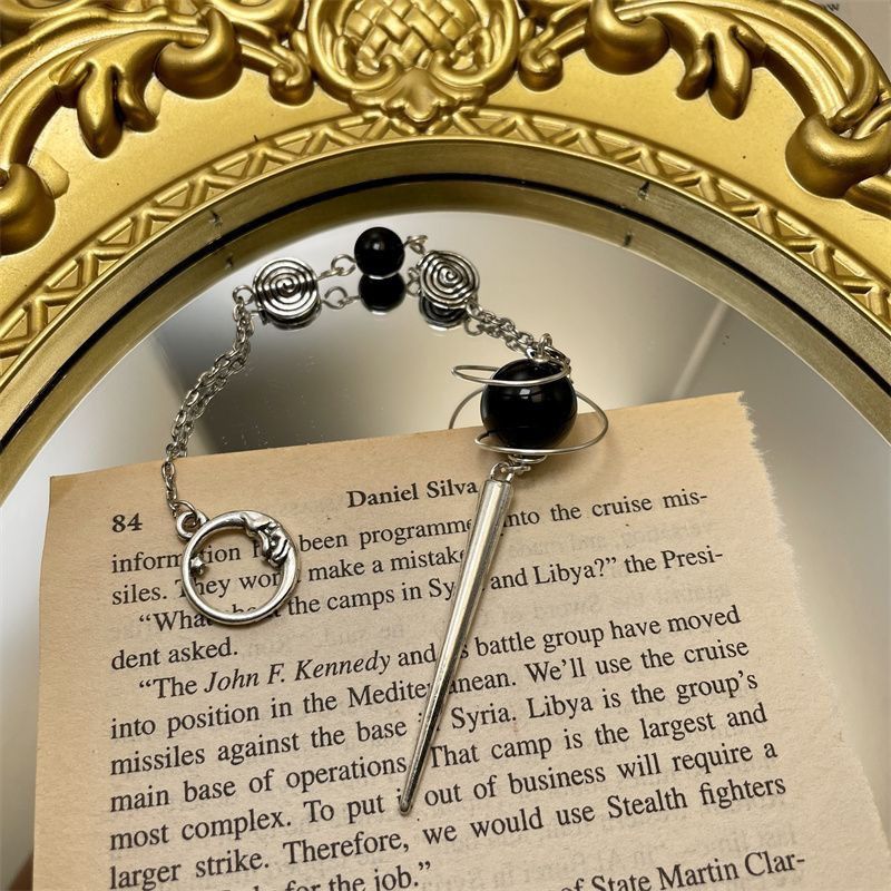 Other Black Orb Divination Pendulum Silver Tone Spike Size ONE SIZE - 1 Thumbnail