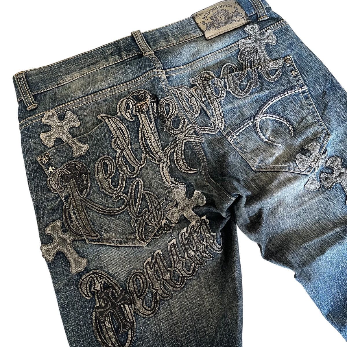 If Six Was Nine Redpapper Cross Patch Jeans Japanese Ifsixwasnine LGB style Size US 32 / EU 48 - 3 Thumbnail
