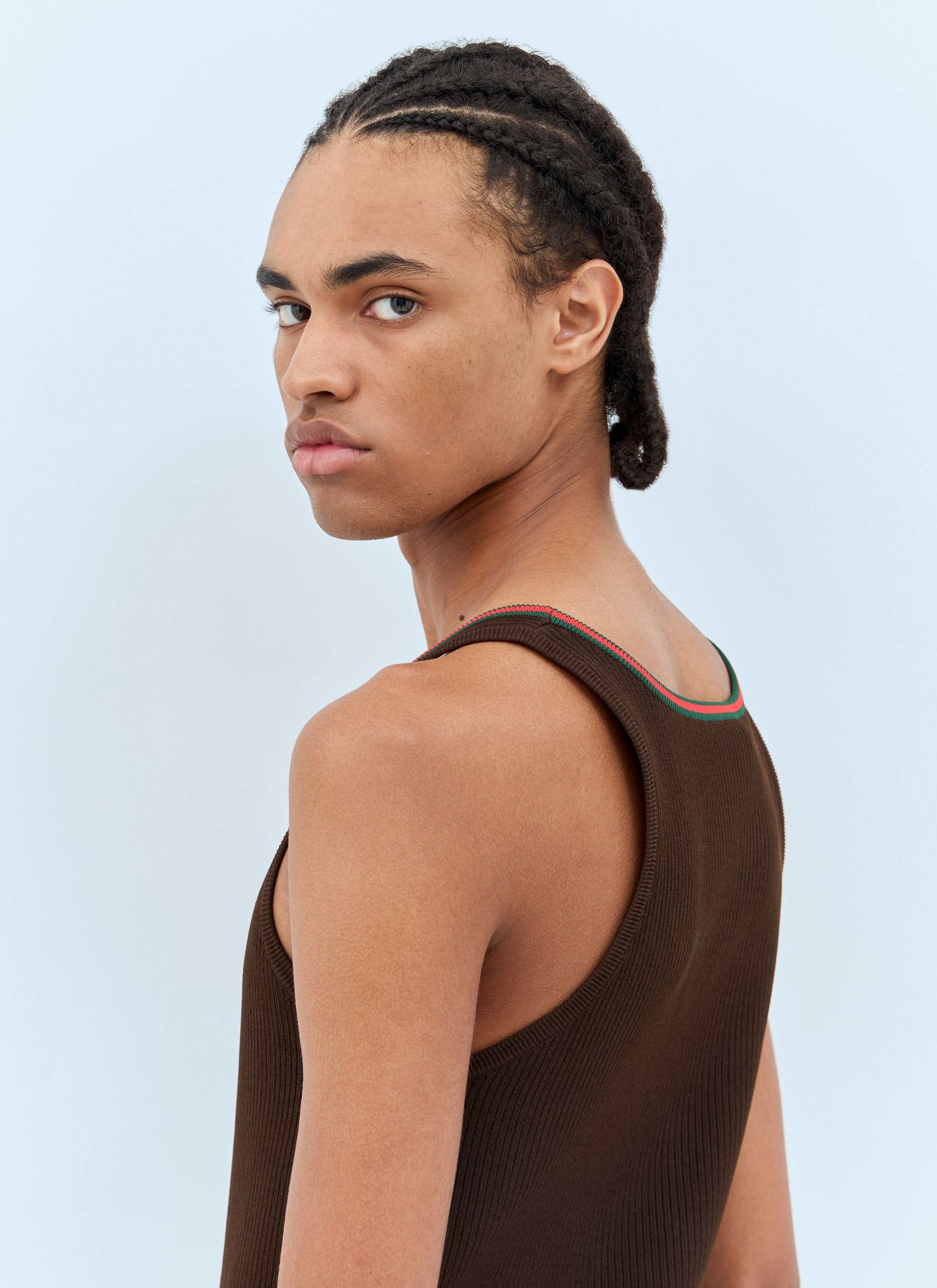 Gucci o1loc1c0925 Tank Top Fine Matt Viscose in Brown Size US S / EU 44-46 / 1 - 4 Thumbnail