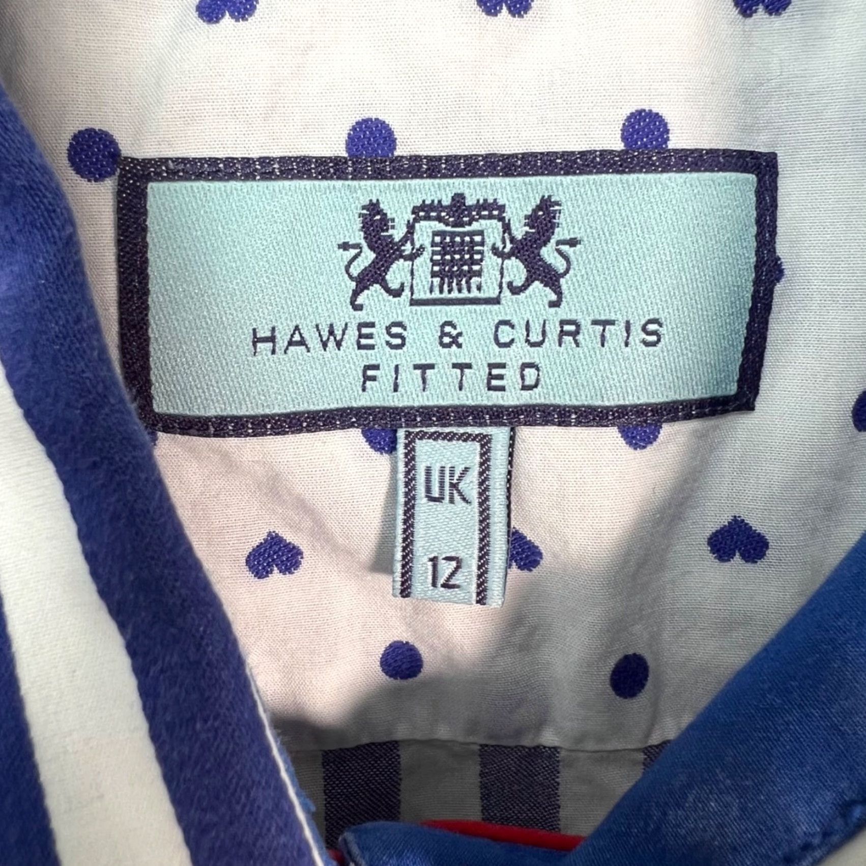 Vintage Hawes & Curtis Shirt Blue White Striped Button-Up Long Sleeve Women's 12 UK Cotton Casual Vintage: No Size XL / US 12-14 / IT 48-50 - 3 Thumbnail