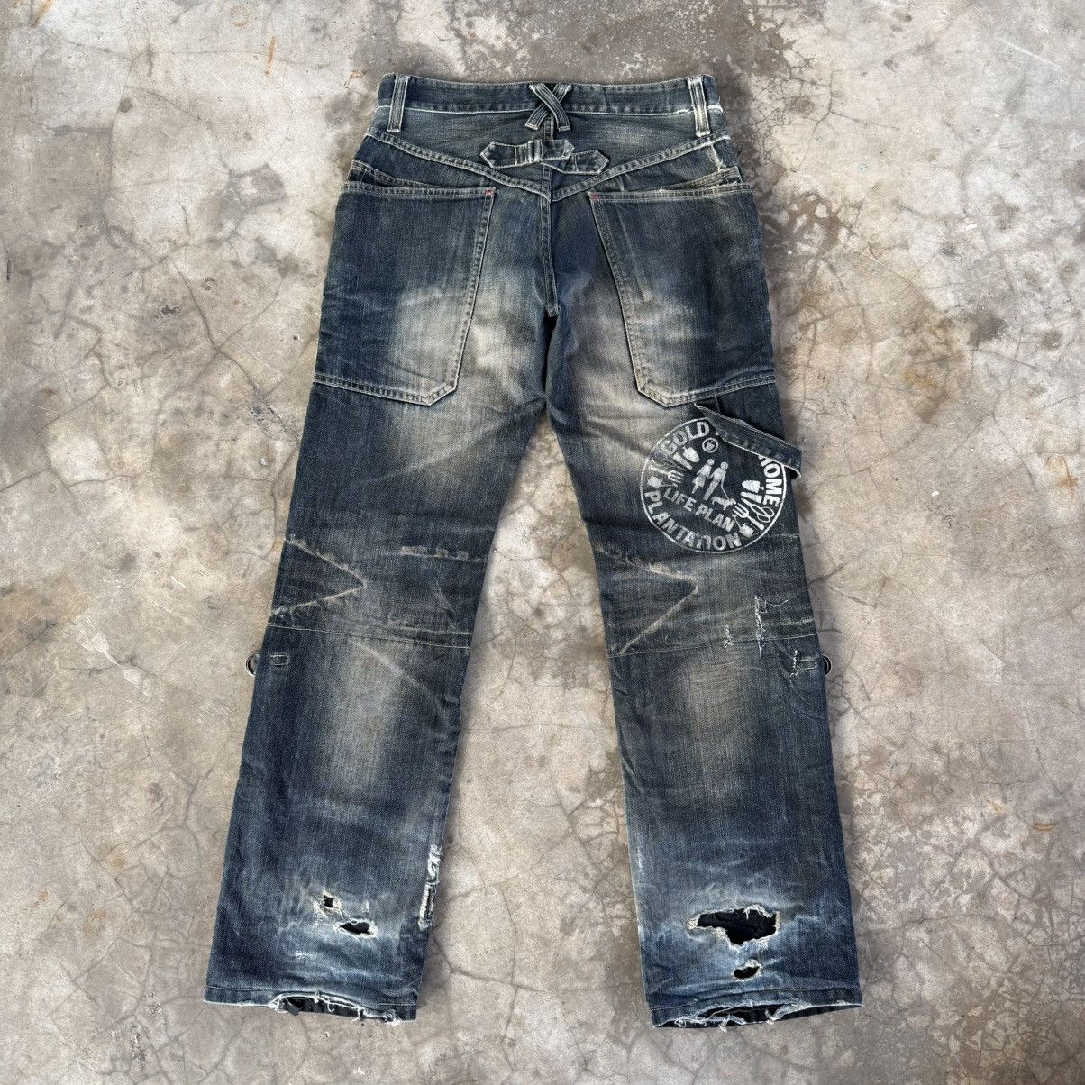 PPFM W31 Vintage PPFM The Desert Fox Rusty Distressed Denim Jeans Size US 31 - 10 Thumbnail