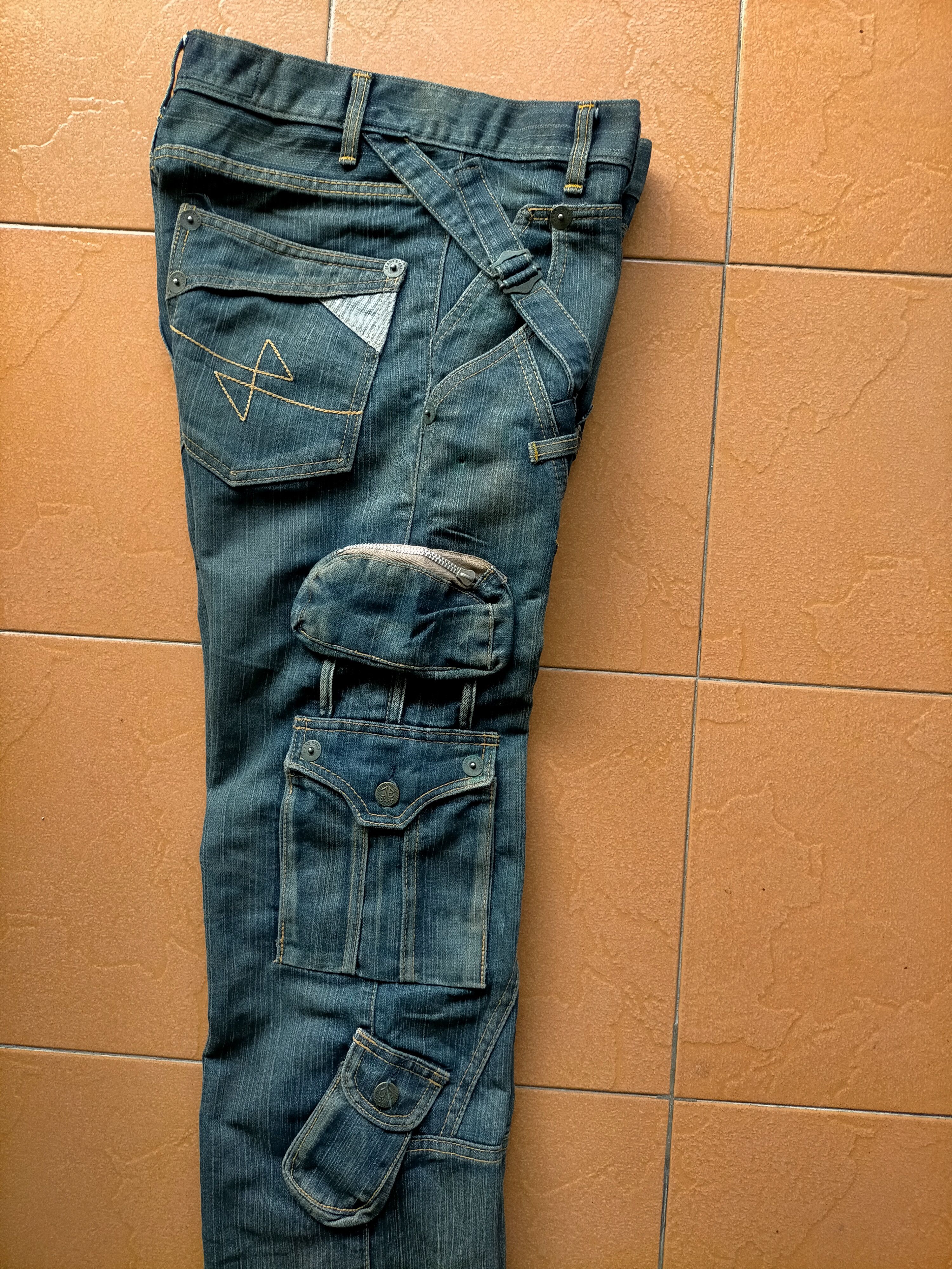 If Six Was Nine × Japanese Brand Jeans De Art Multipocket Cargo Punk Style Denim Pants Size US 32 / EU 48 - 7 Thumbnail