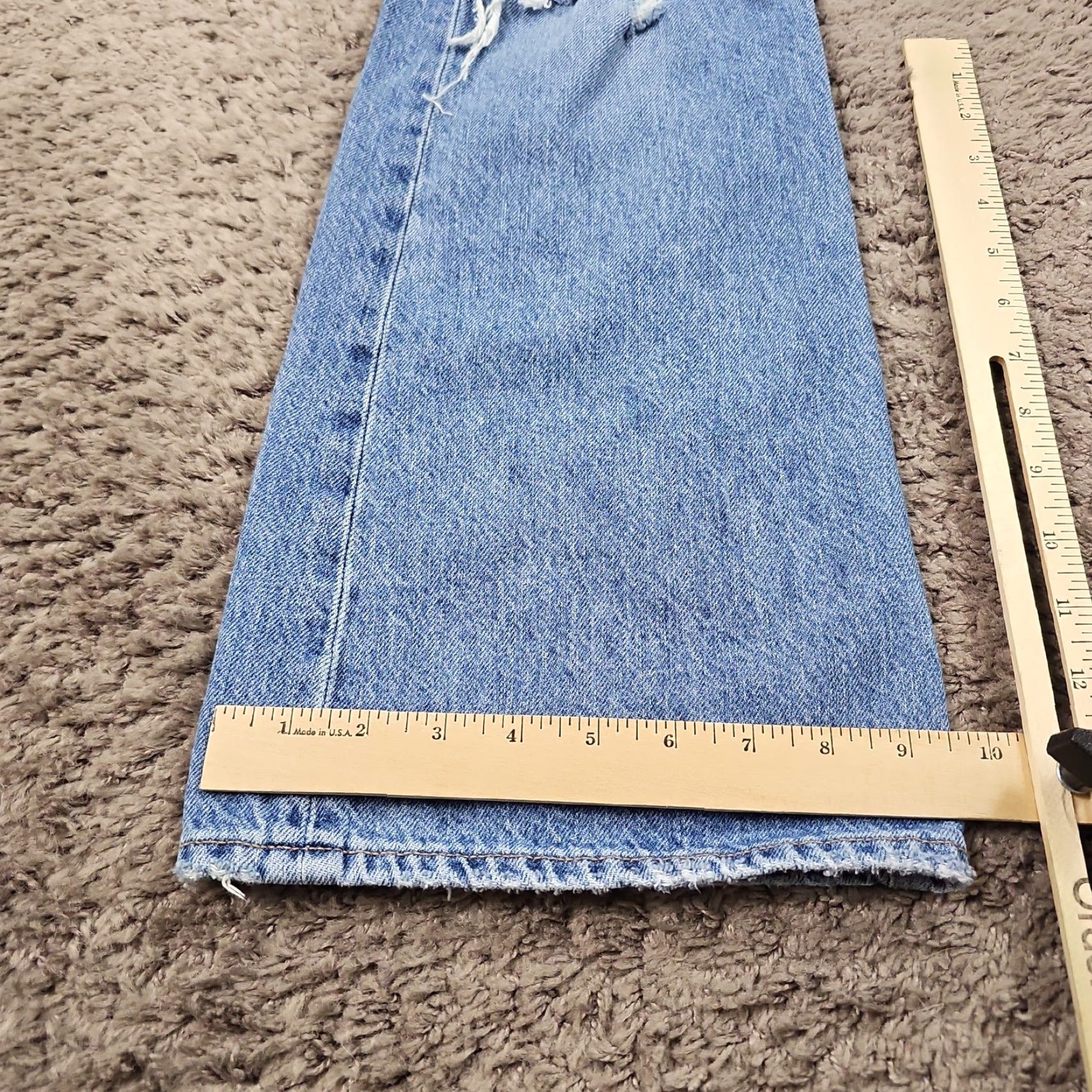 American Eagle Outfitters American Eagle Outfitters Jeans Womens 10 Flared High Rise Medium Wash Distressed 90s 27x29 Blue 100% Cotton Denim Regular Size 10 Size 32" / US 10 / IT 46 - 7 Thumbnail