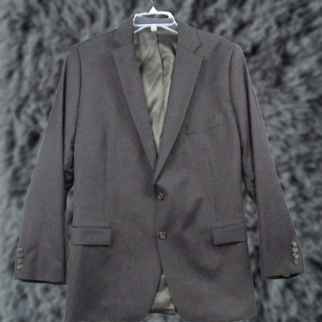 Ralph Lauren LAUREN RALPH LAUREN Wool Blazer Sportcoat 40 R Gray Black Tweed Notch Lapel Regular Mens Blazer Size 40R - 1 Thumbnail
