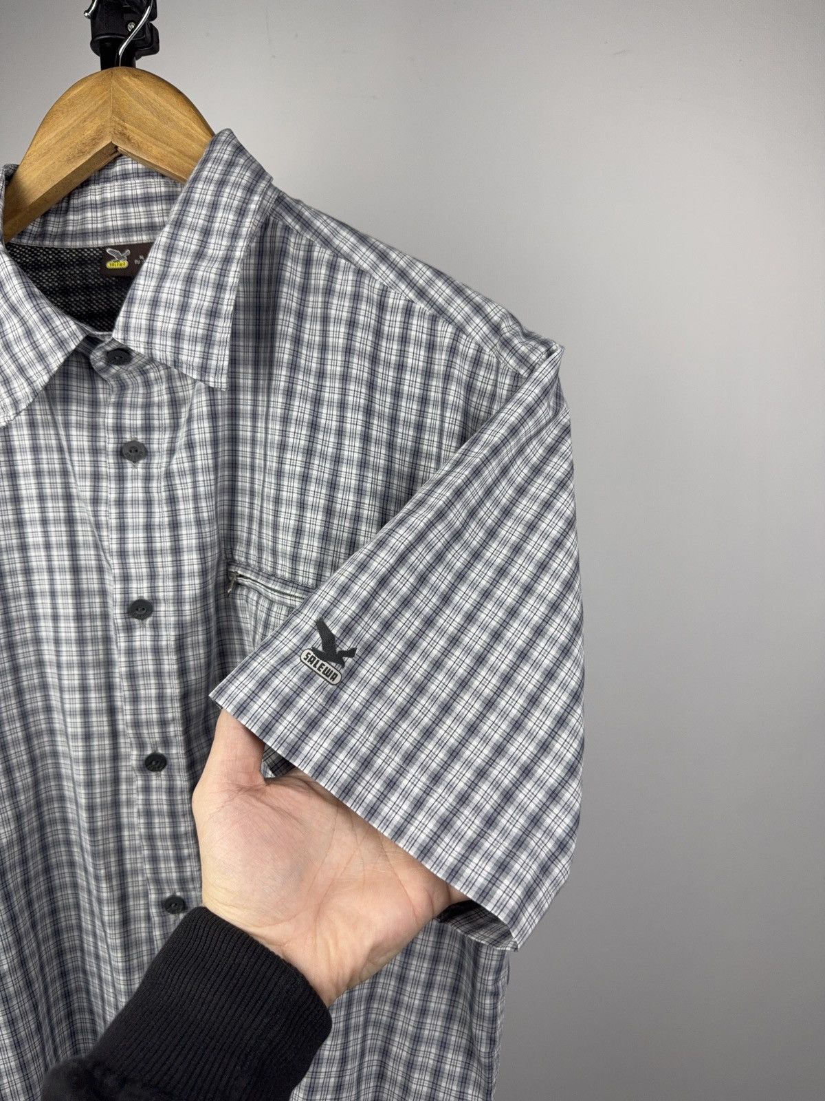 SALEWA Salewa Gorpcore Outdoor Hiking Shirt Grey Plaid Zip Pocket Size US XL / EU 56 / 4 - 7 Thumbnail