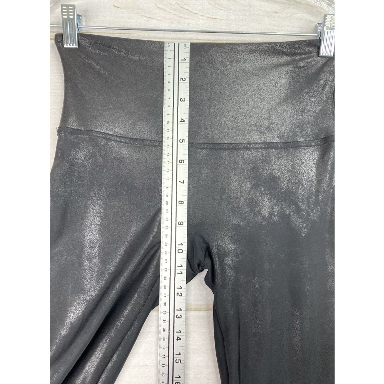 Spanx Spanx Black Faux Leather Coated Leggings Sz L High Rise Shaping Moto Legging Women Bye Size 36" / US 14 / IT 50 - 4 Thumbnail