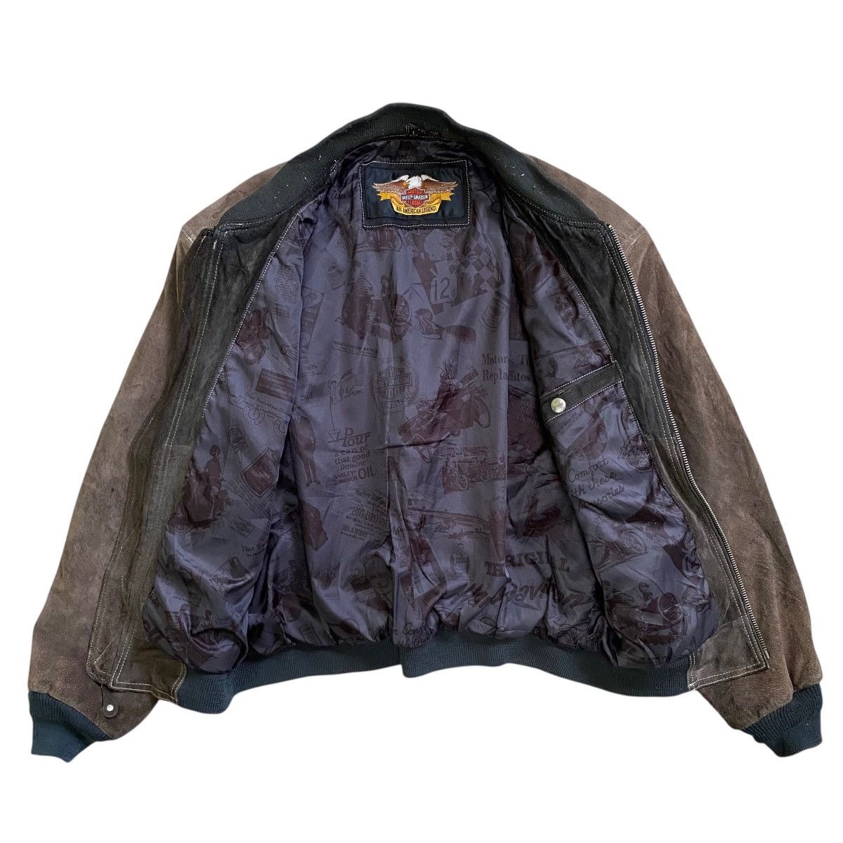 Harley Davidson 💥HARLEY DAVIDSON SUEDE LEATHER BOMBER JACKET Size US L / EU 52-54 / 3 - 7 Thumbnail