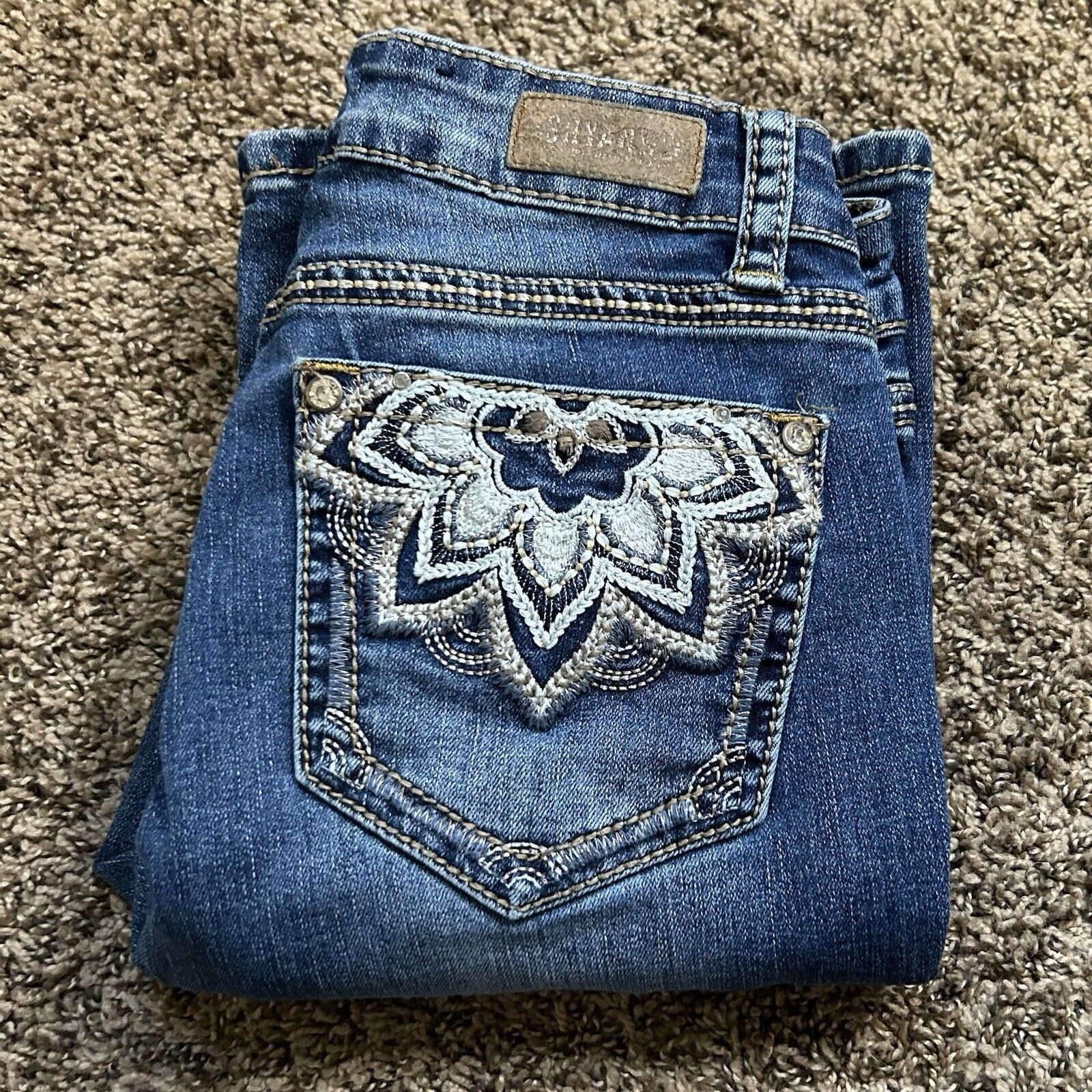 Other SHYANNE Women’s Scroll Dark Wash Bootcut Jeans Size 28 Reg Size 28" / US 6 / IT 42 - 1 Thumbnail
