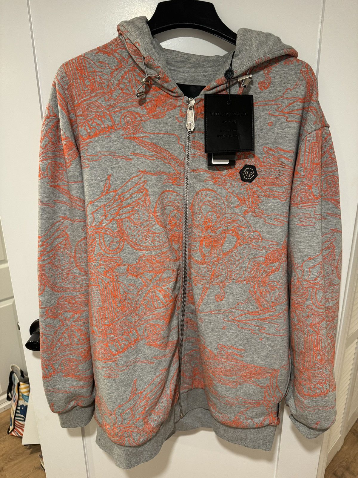 Philipp Plein RARE Phillip Plein HOMME Allover Embroidery Hoodie Size US XXL / EU 58 / 5 - 1 Thumbnail